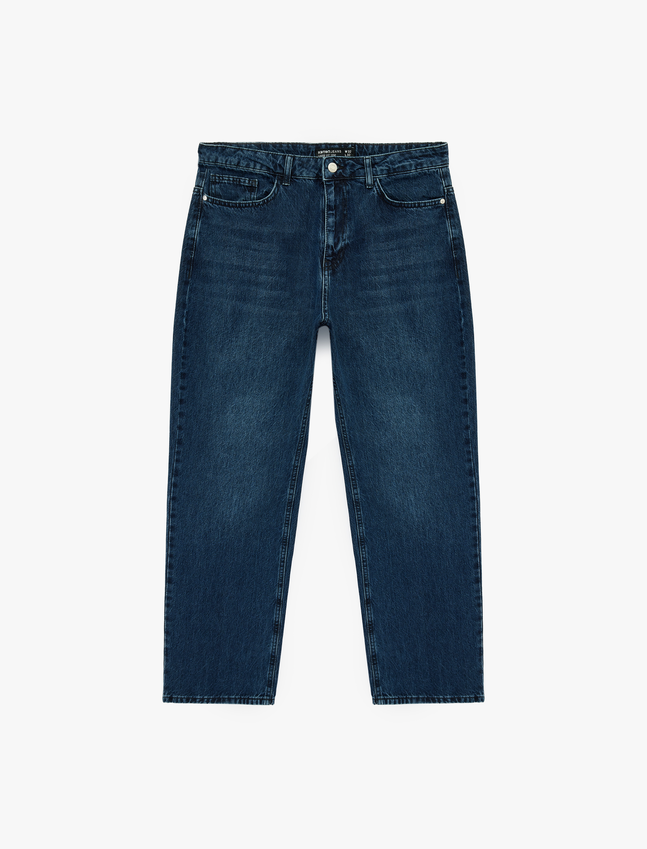   Normal Bel Pamuklu Cepli Bol Loose Fit Jean Pantolon - Steve Jean