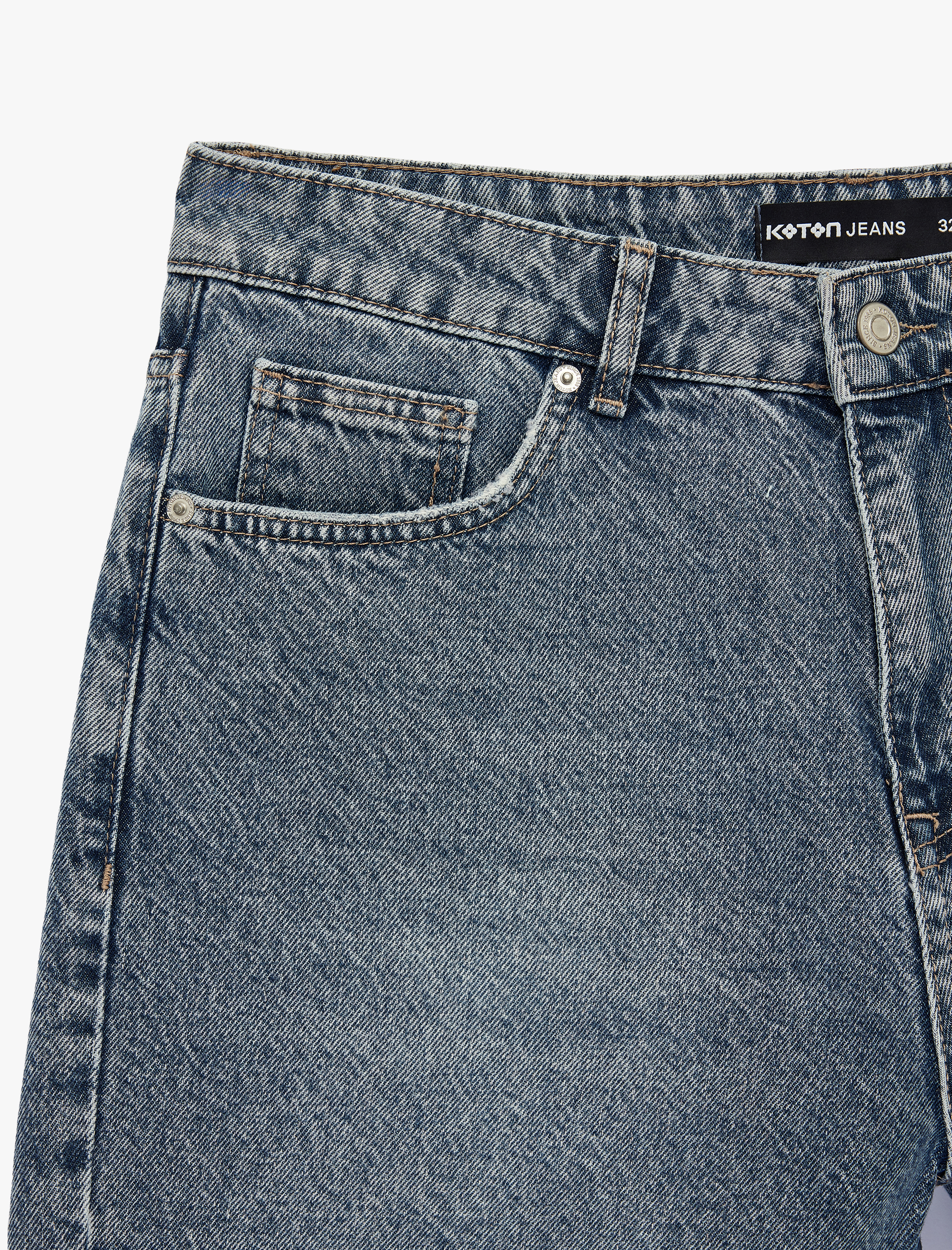   Pamuklu Normal Bel Straight Fit Jean Şort