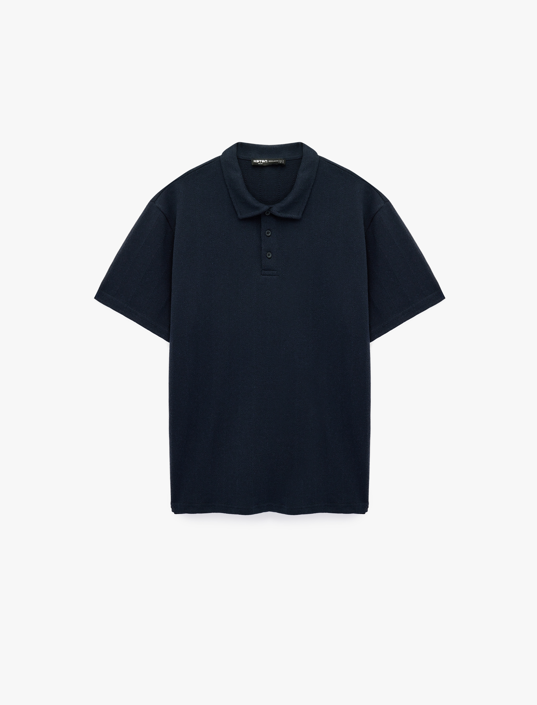   Regular Fit Kısa Kollu Düğmeli Polo Yaka Basic Tişört
