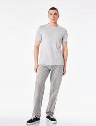 Bisiklet Yaka Viskon Karışımlı Kısa Kollu Basic Slim Fit Tişört
