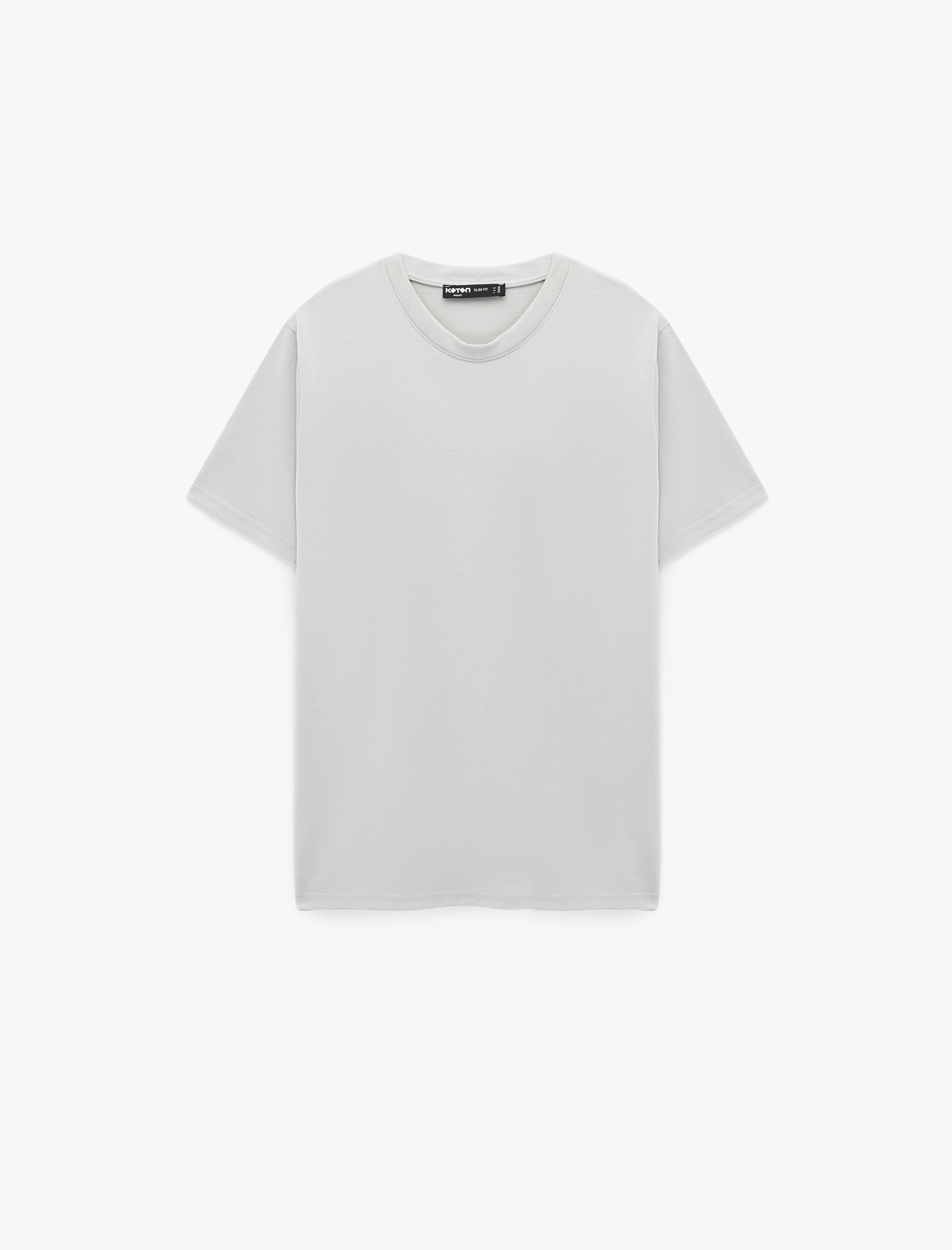   Bisiklet Yaka Viskon Karışımlı Kısa Kollu Basic Slim Fit Tişört
