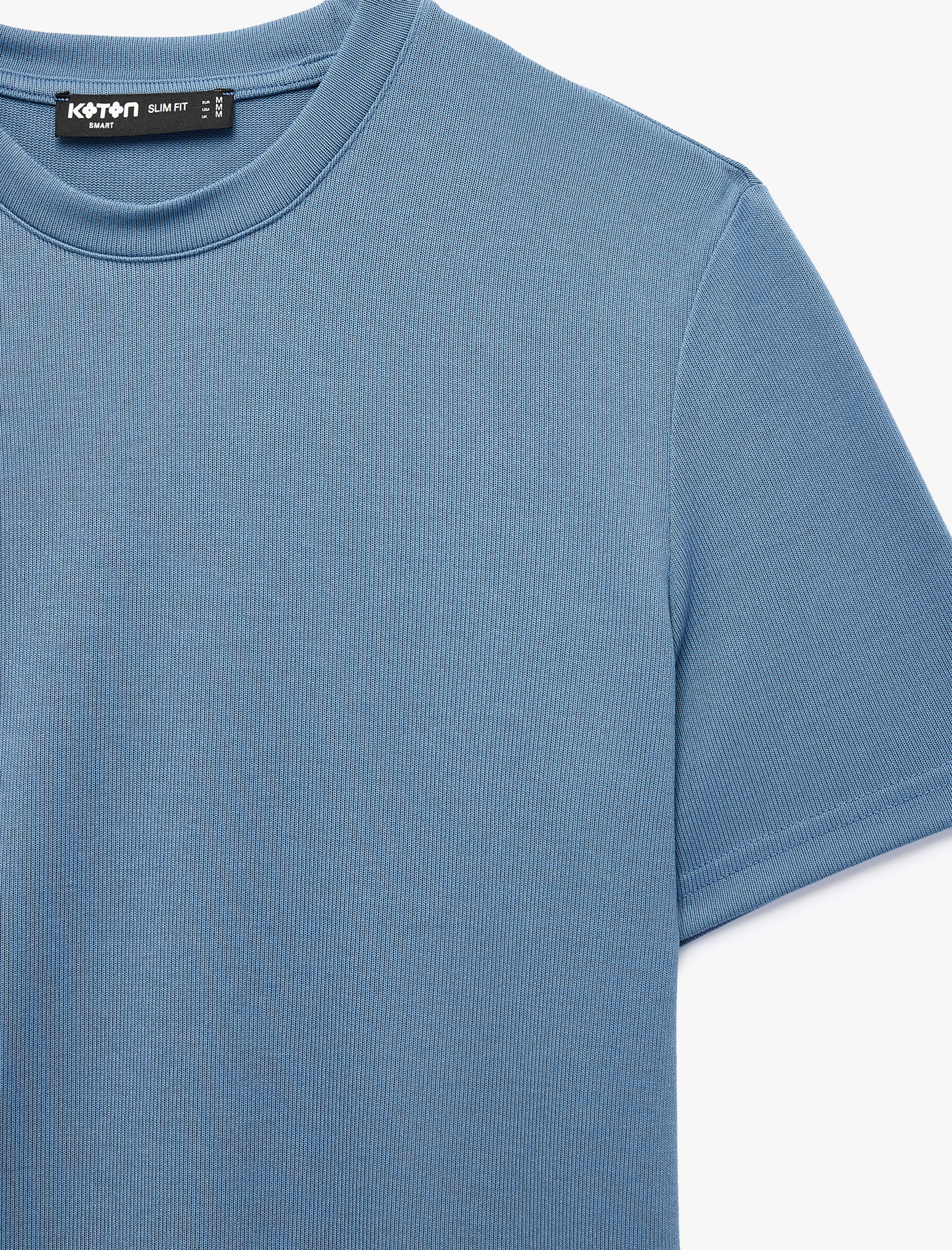   Bisiklet Yaka Viskon Karışımlı Kısa Kollu Basic Slim Fit Tişört