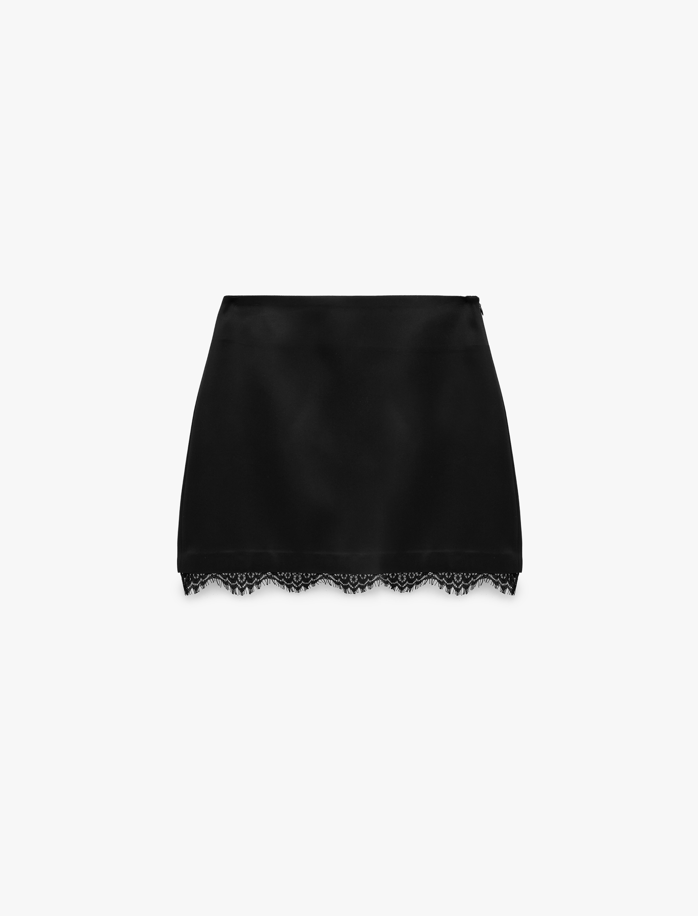   Dantelli Saten Mini A Kesim Etek