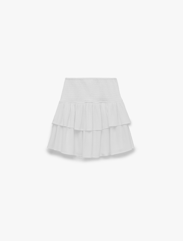  Gipeli Viskon Crinkle Katlı Mini Etek