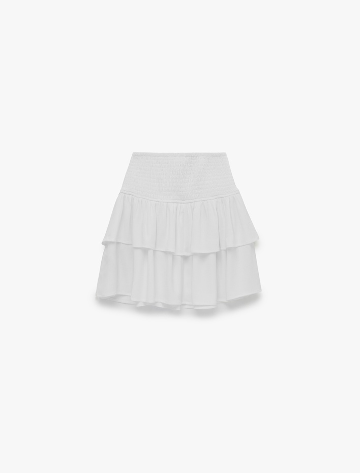  Gipeli Viskon Crinkle Katlı Mini Etek