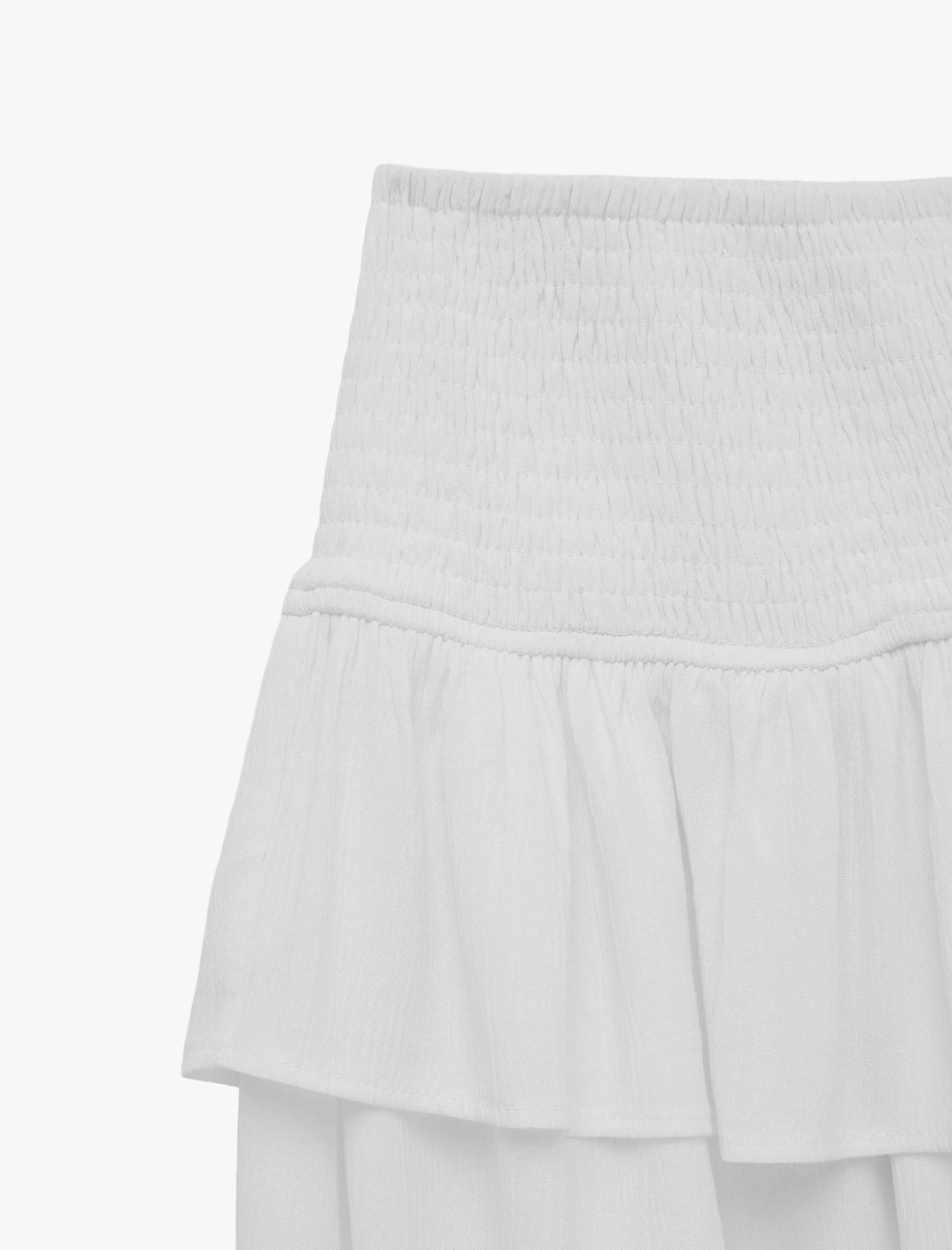   Gipeli Viskon Crinkle Katlı Mini Etek