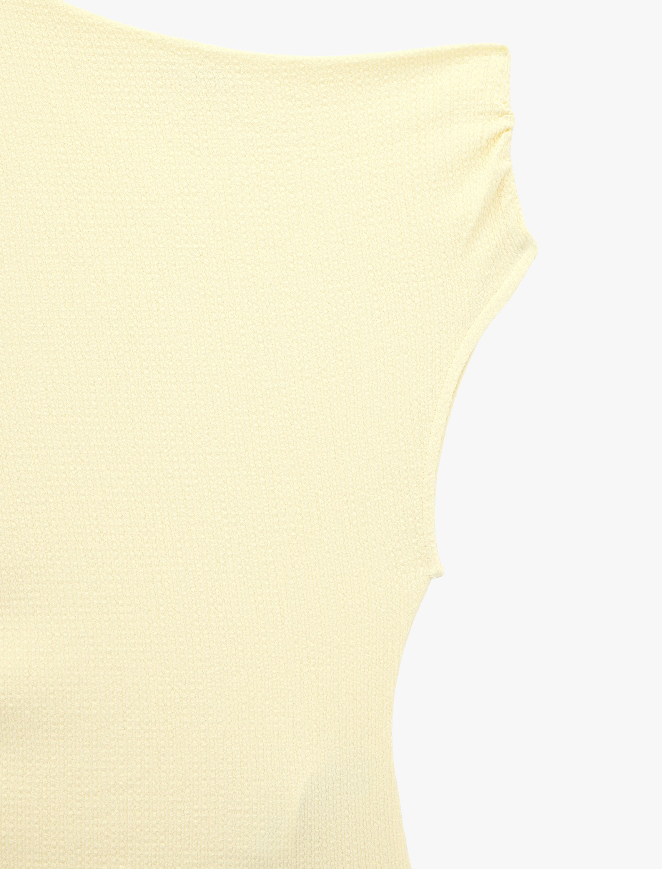   Slim Fit Asimetrik Yaka Kolsuz Drapeli Bluz