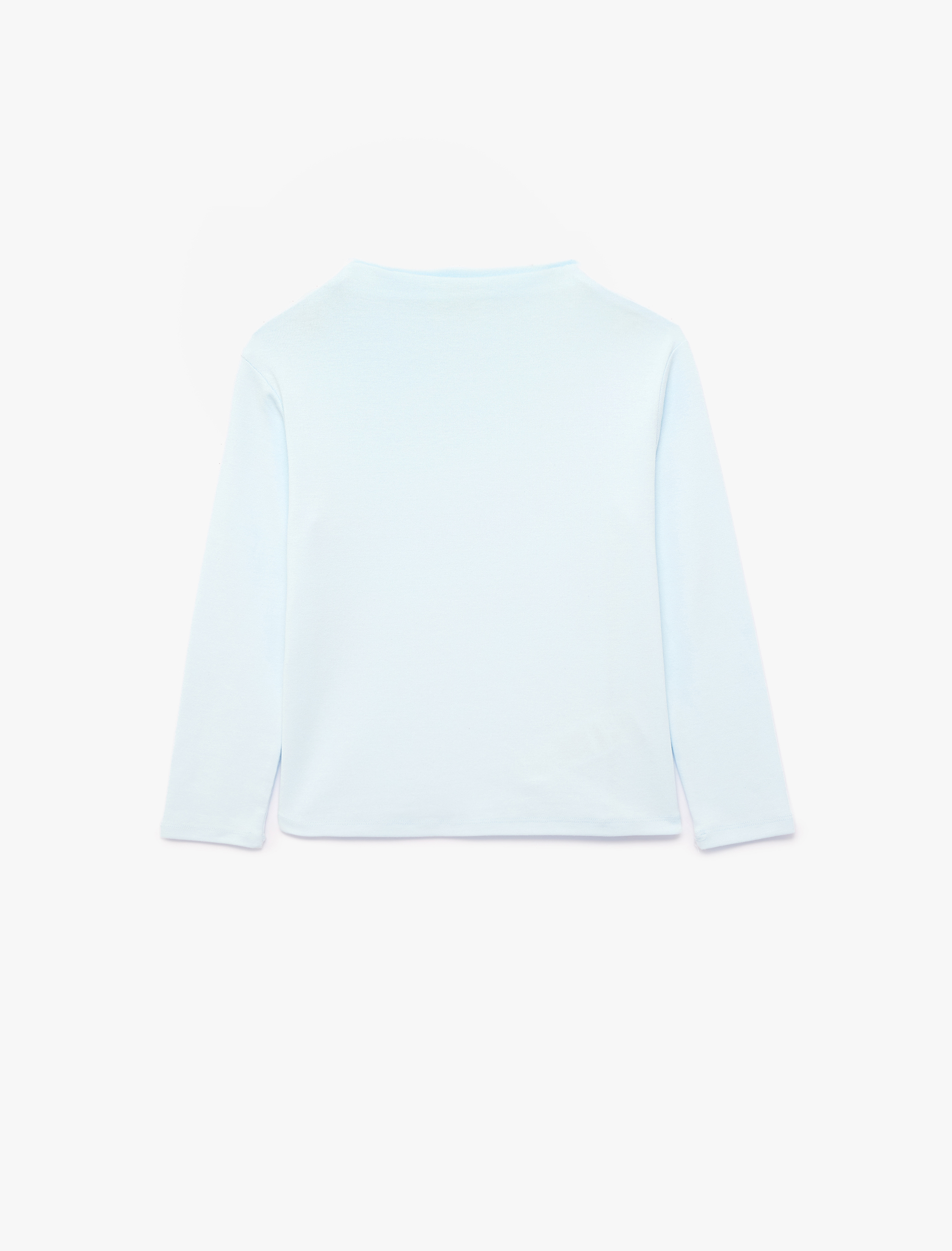  Kız Çocuk Dik Yaka Modal Karışımlı Uzun Kollu Slim Fit Tişört