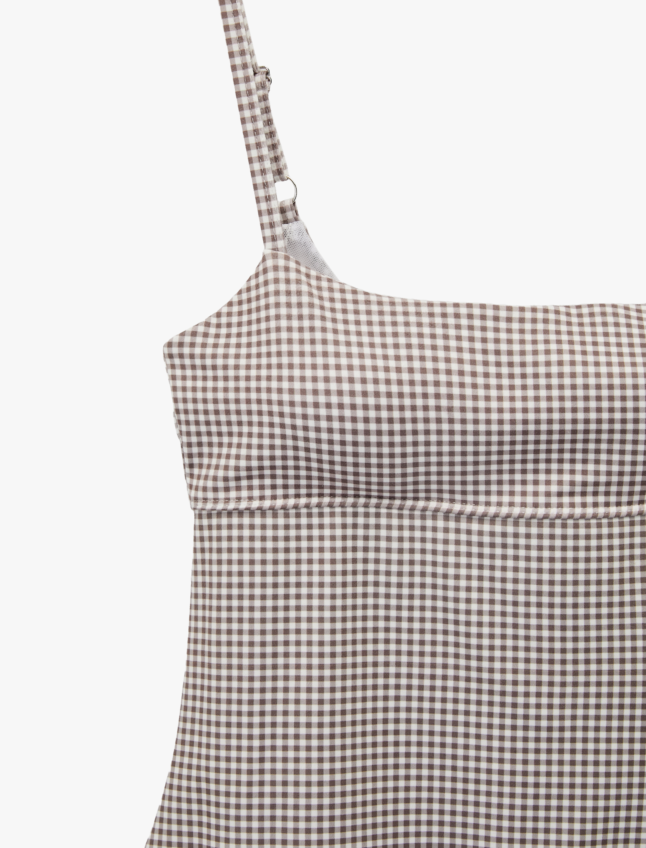   Slim Fit İp Askılı Pencere Detaylı Mini Spor Elbise