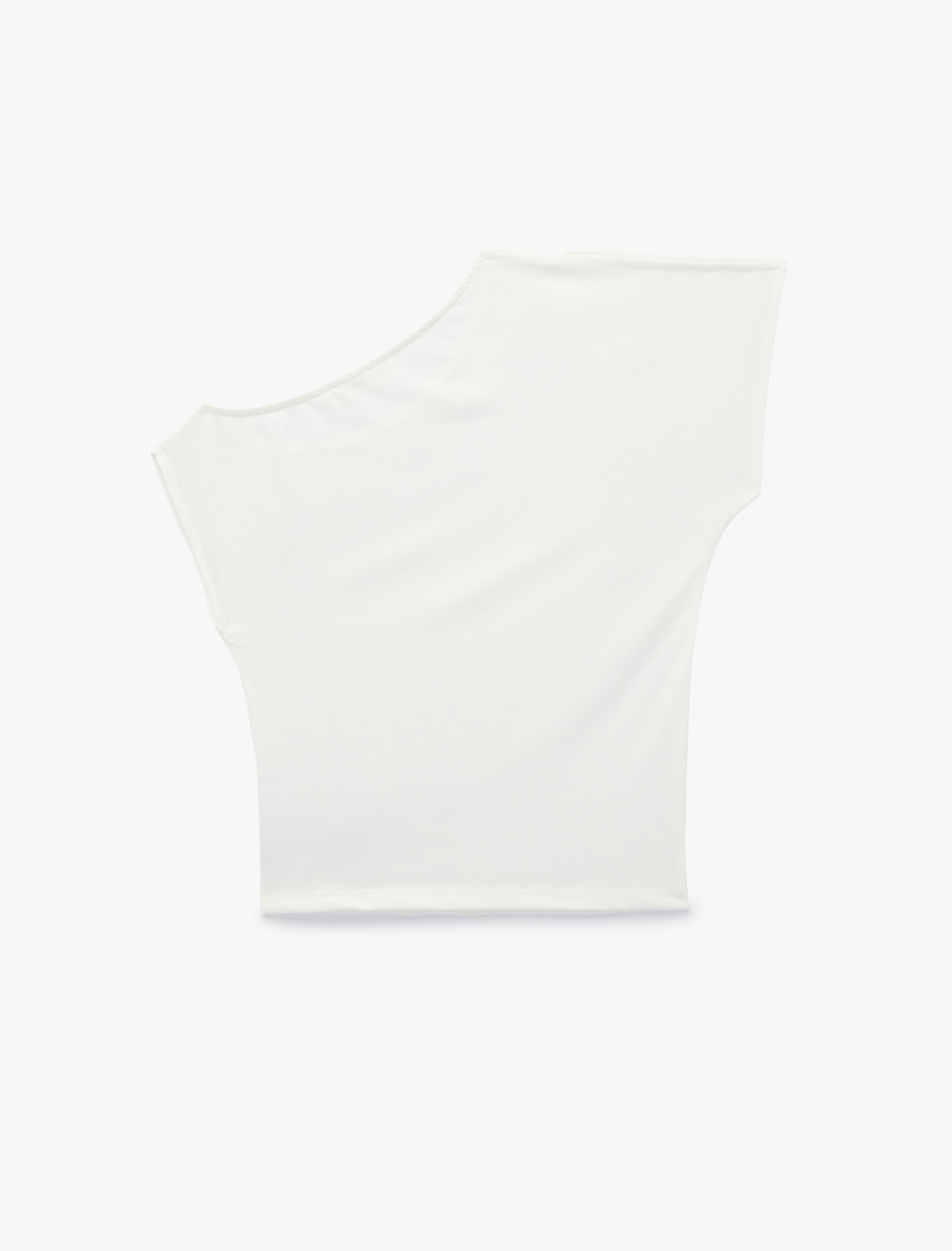   Viskon Karışımlı Slim Fit Kısa Kollu Omzu Açık Baskılı Tişört