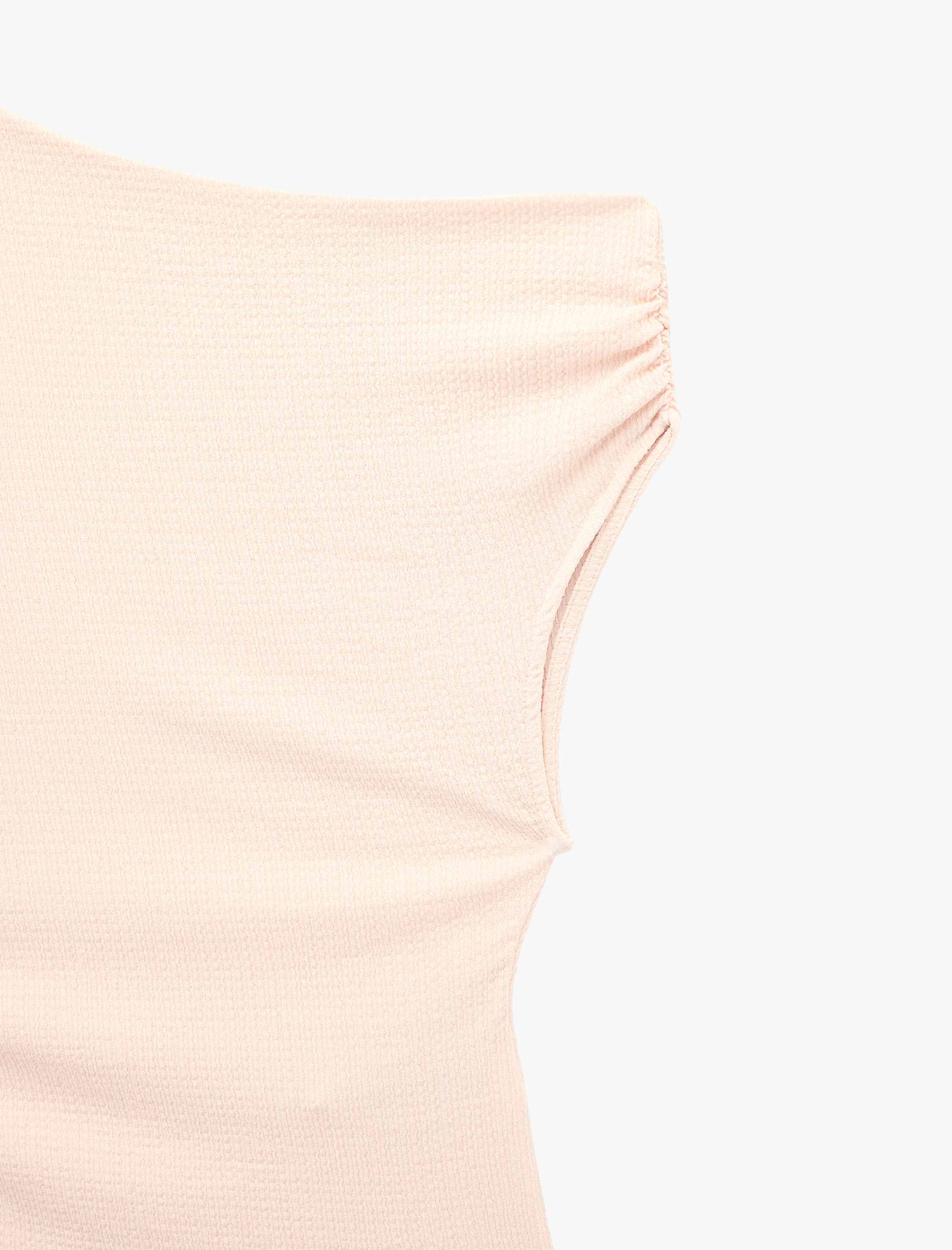   Slim Fit Asimetrik Yaka Kolsuz Drapeli Bluz