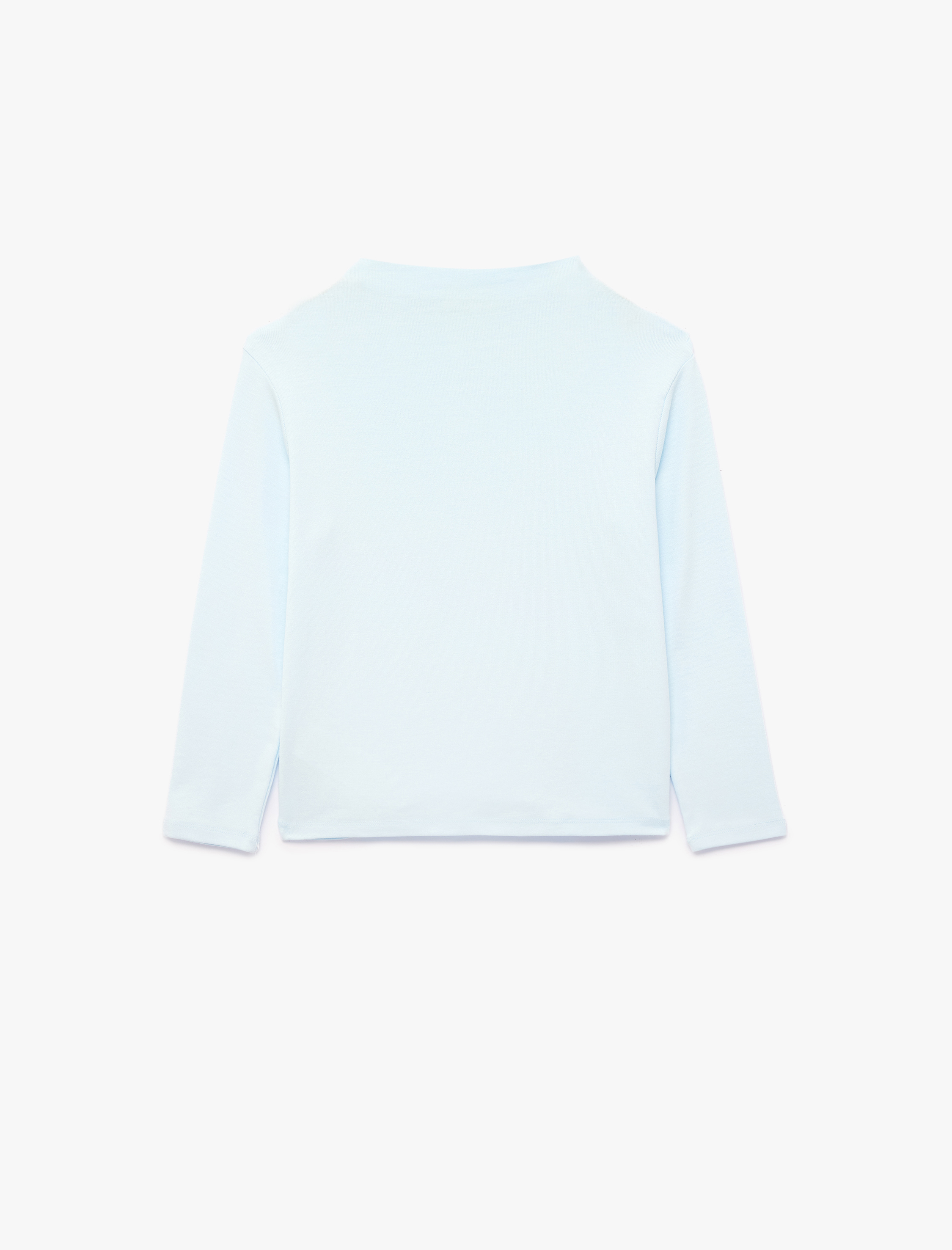  Kız Çocuk Dik Yaka Modal Karışımlı Uzun Kollu Slim Fit Tişört