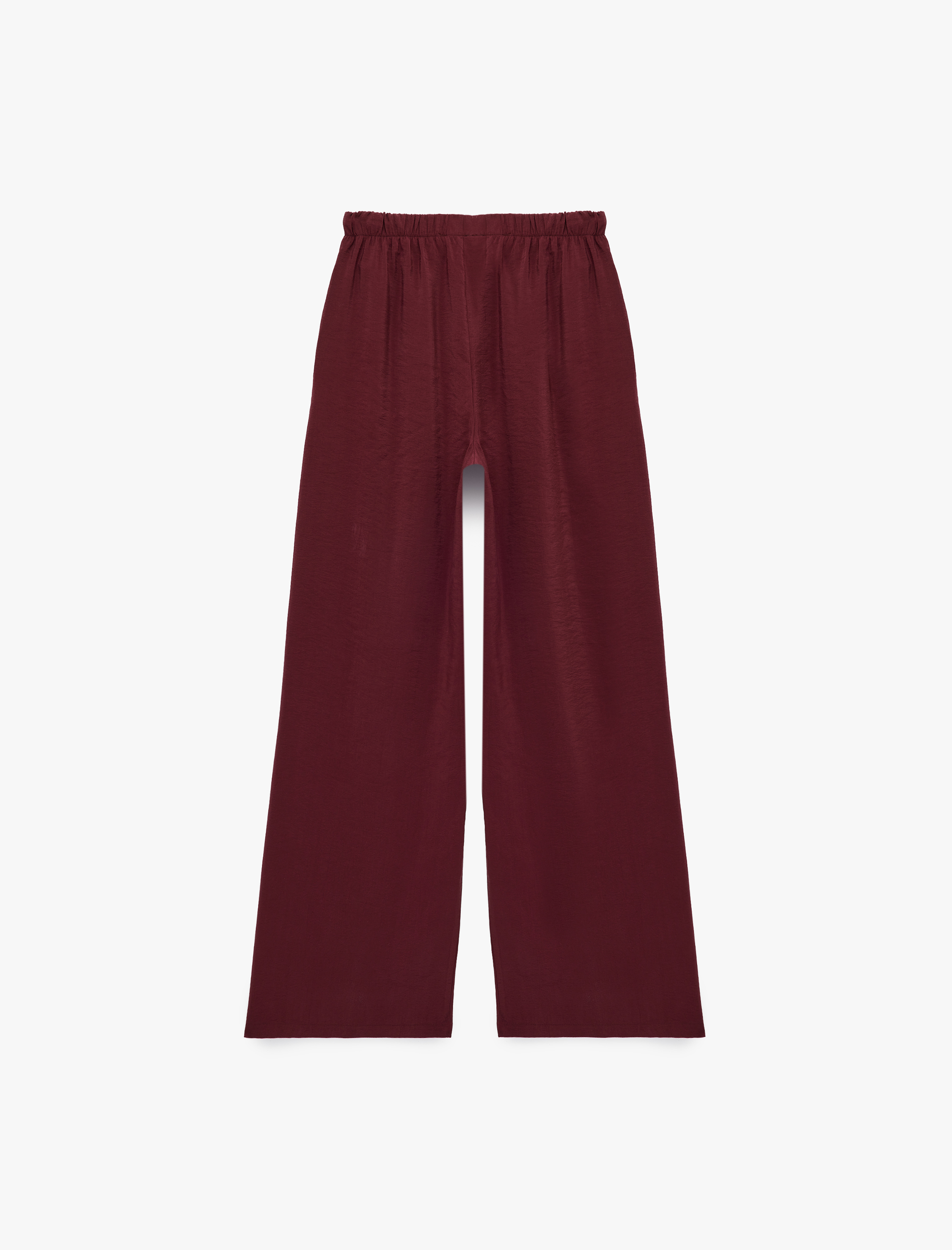   Modal Kumaş Rahat Kalıp Beli Lastikli Bağcıklı Geniş Paça Pantolon
