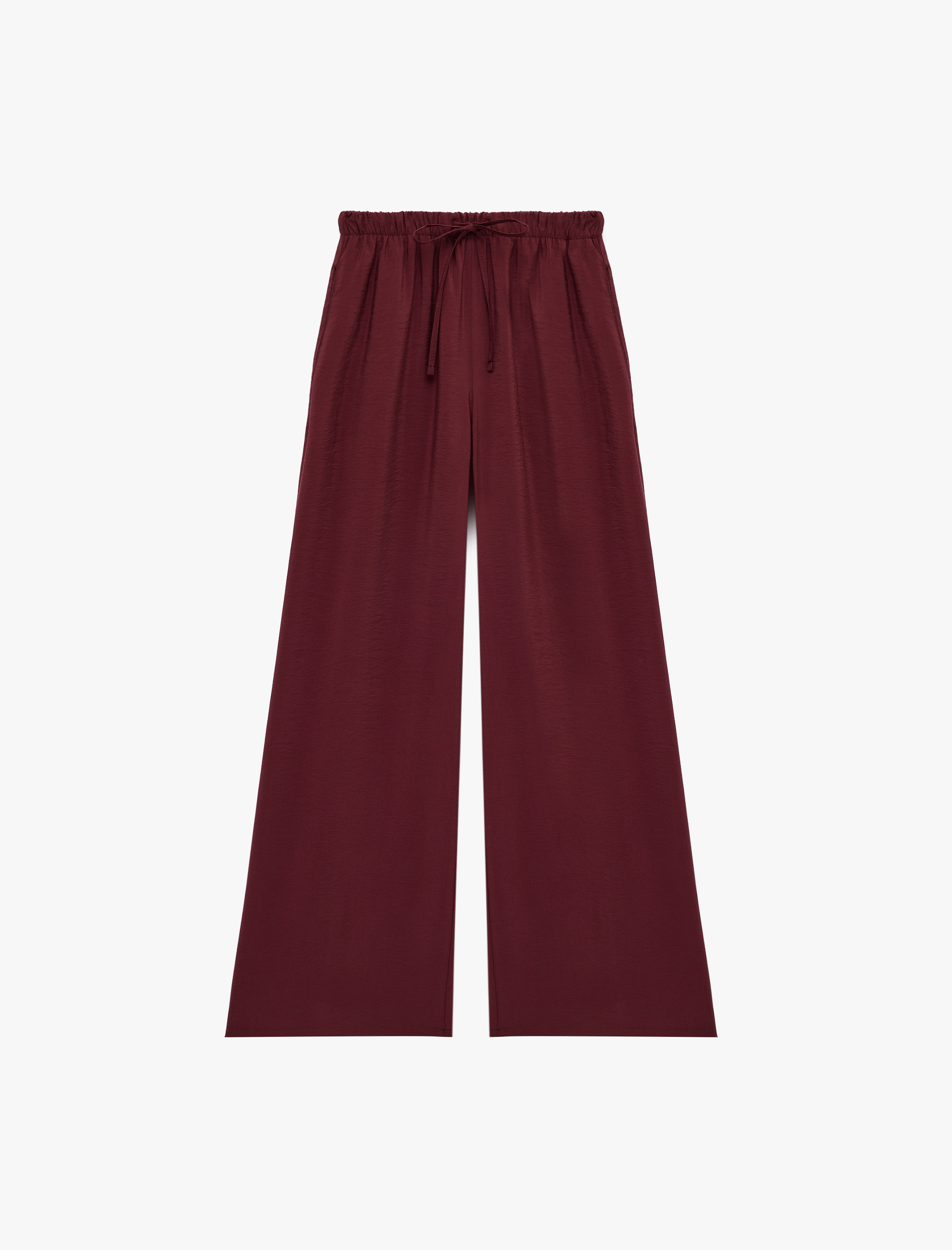   Modal Kumaş Rahat Kalıp Beli Lastikli Bağcıklı Geniş Paça Pantolon
