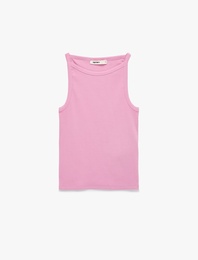 Kaşkorse Kolsuz Pamuklu Slim Fit Askılı Kare Yaka Üst