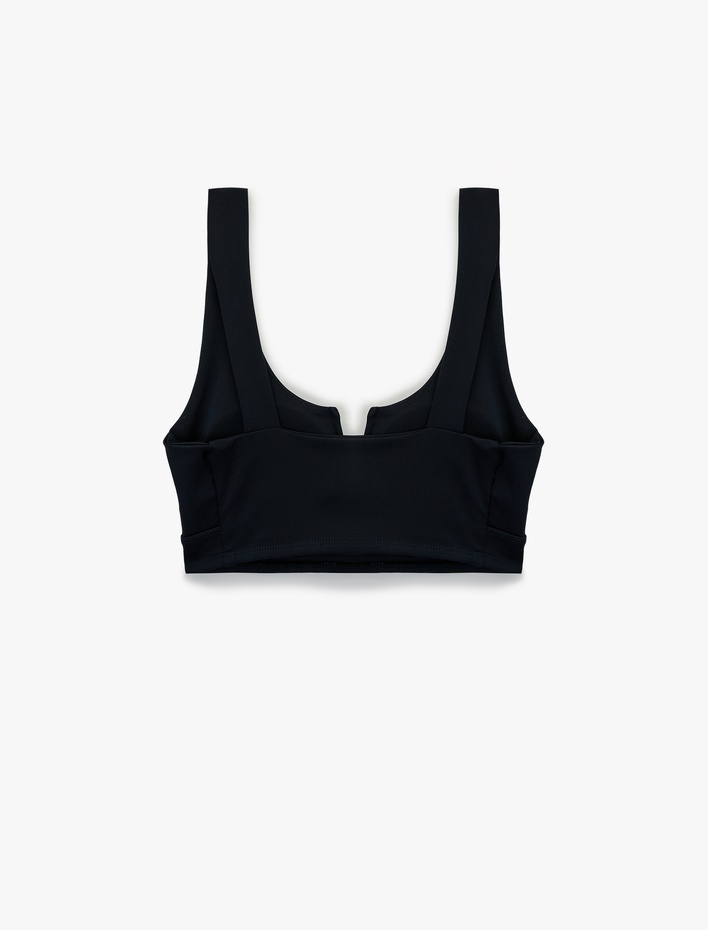  Slim Fit V Yaka Kolsuz Kaplı Sporcu Sütyeni