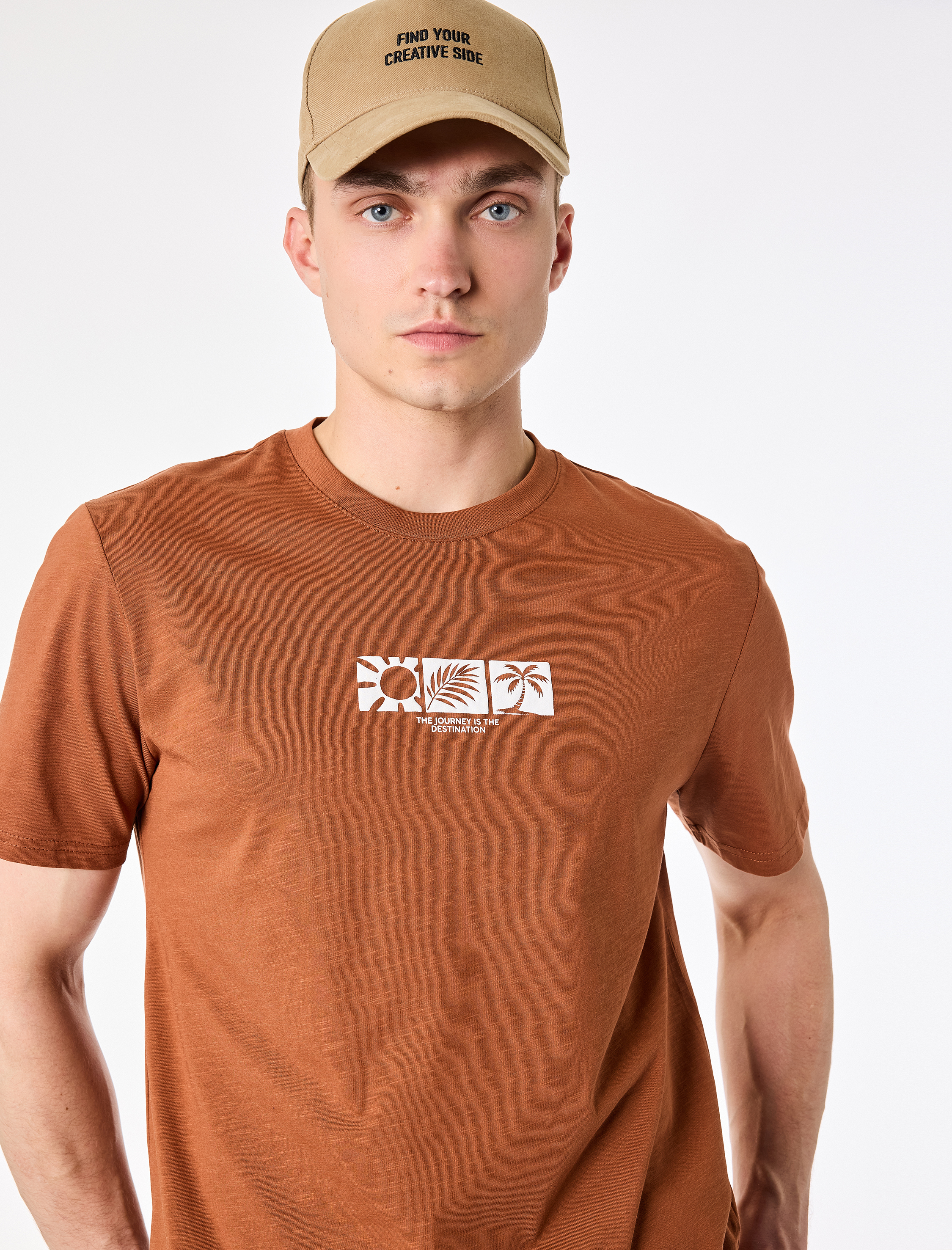   Regular Fit Bisiklet Yaka Kısa Kollu Baskılı Tişört