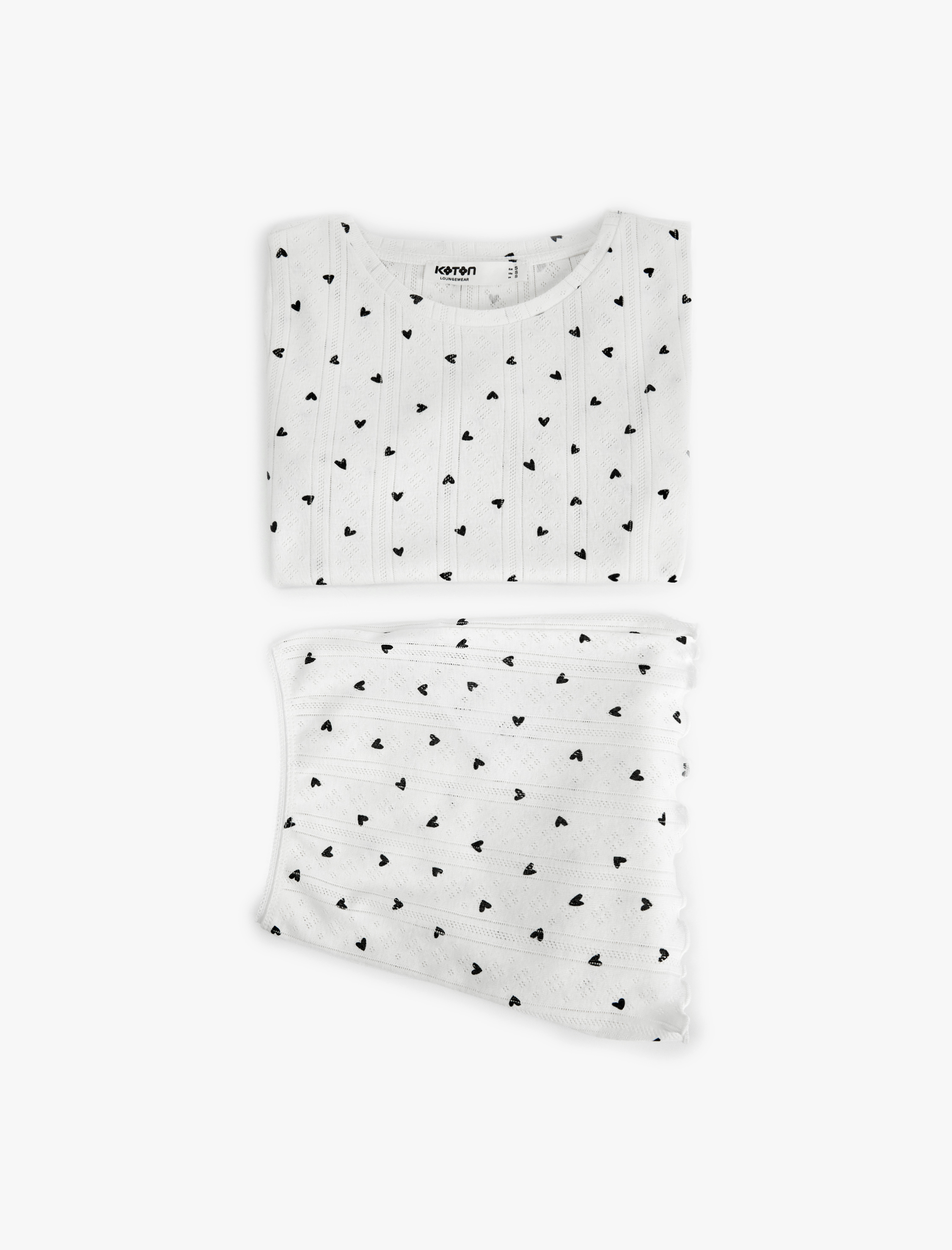   Pamuklu Kısa Kollu Bisiklet Yaka Şortlu Pijama Takımı