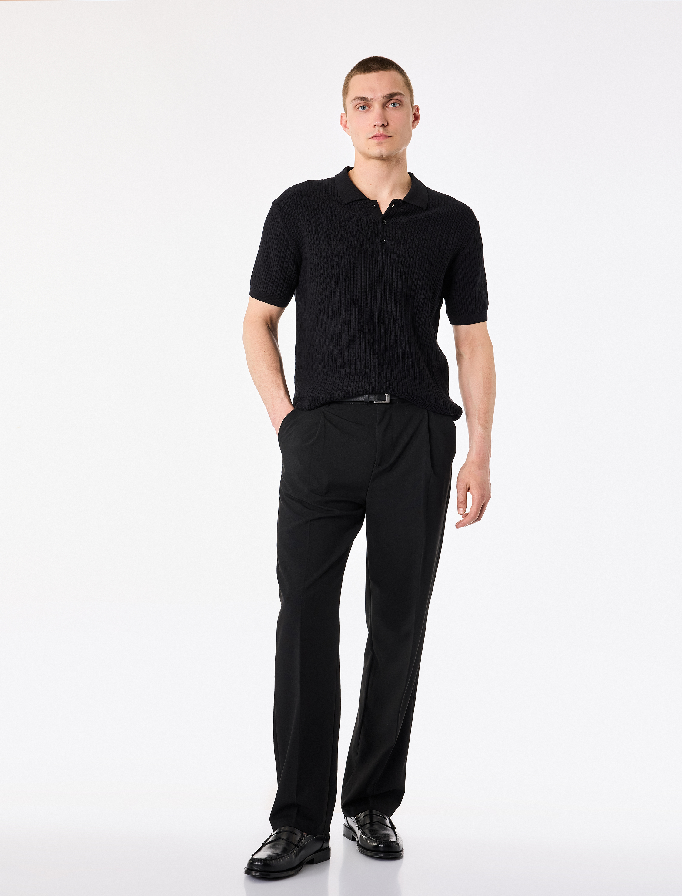   Regular Fit Viskon Karışımlı Cepli Pileli Chino Pantolon