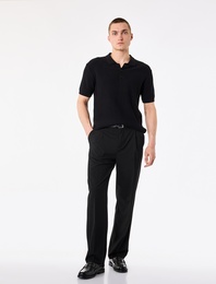 Regular Fit Viskon Karışımlı Cepli Pileli Chino Pantolon