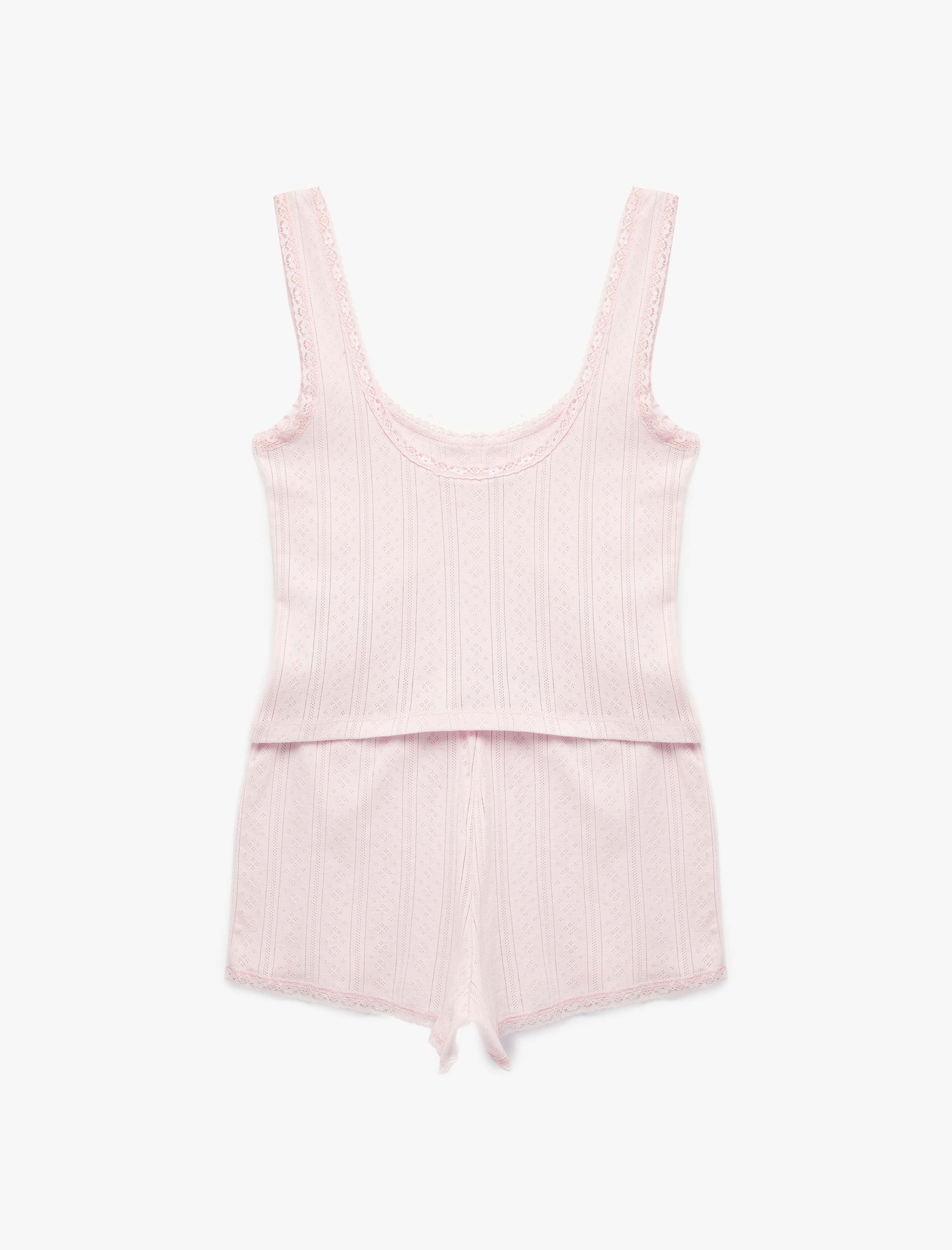   Pamuklu Askılı Şortlu Pijama Takımı