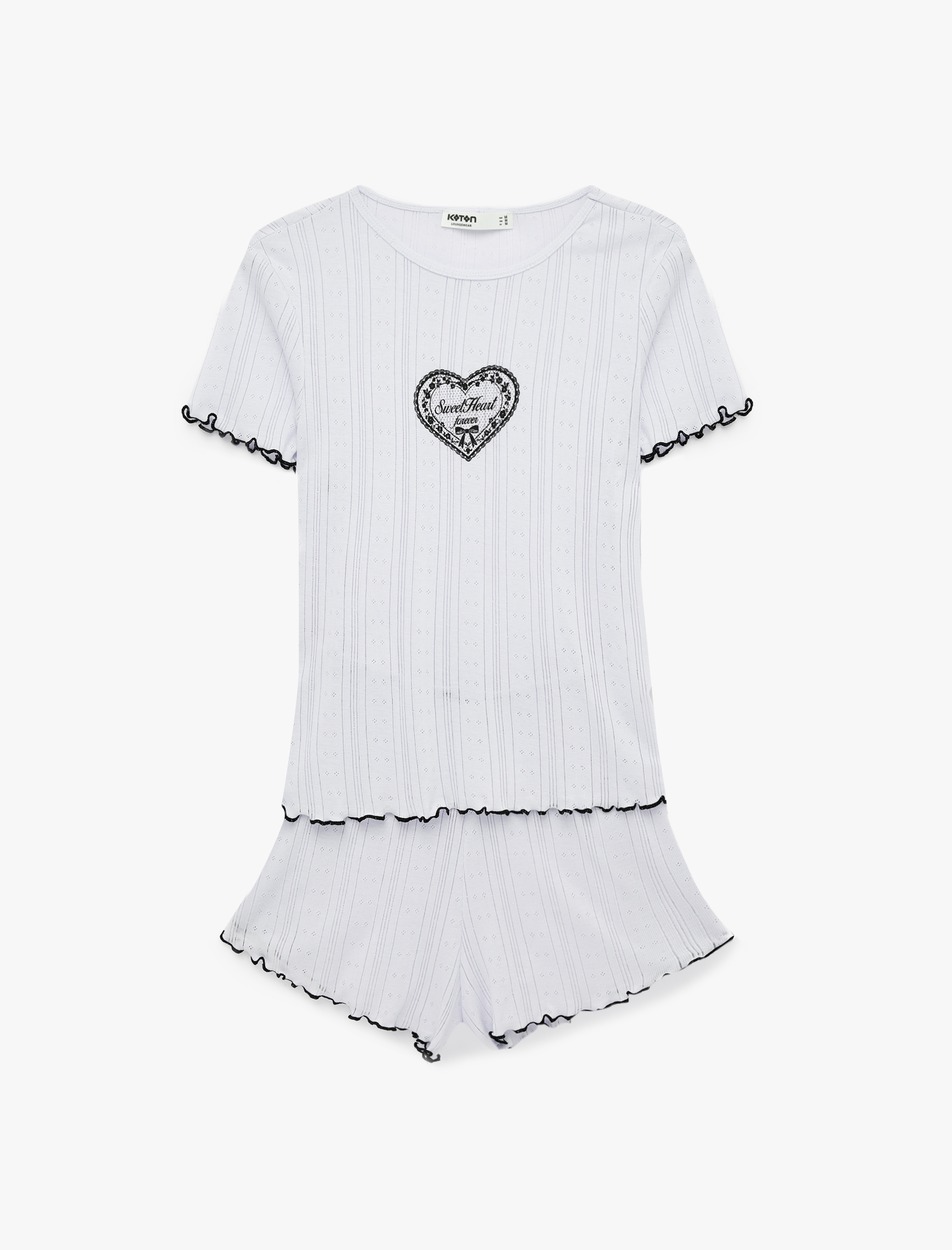   Modal Kumaş Kısa Kollu Bisiklet Yaka Şortlu Pijama Takımı