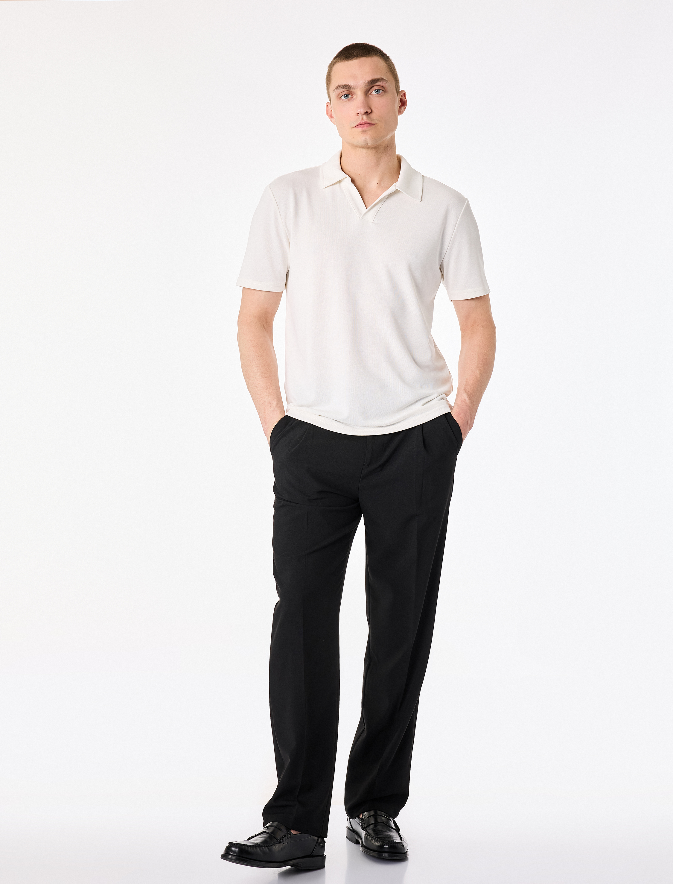   Viskon Karışımlı Kısa Kollu Regular Fit Polo Yaka Tişört