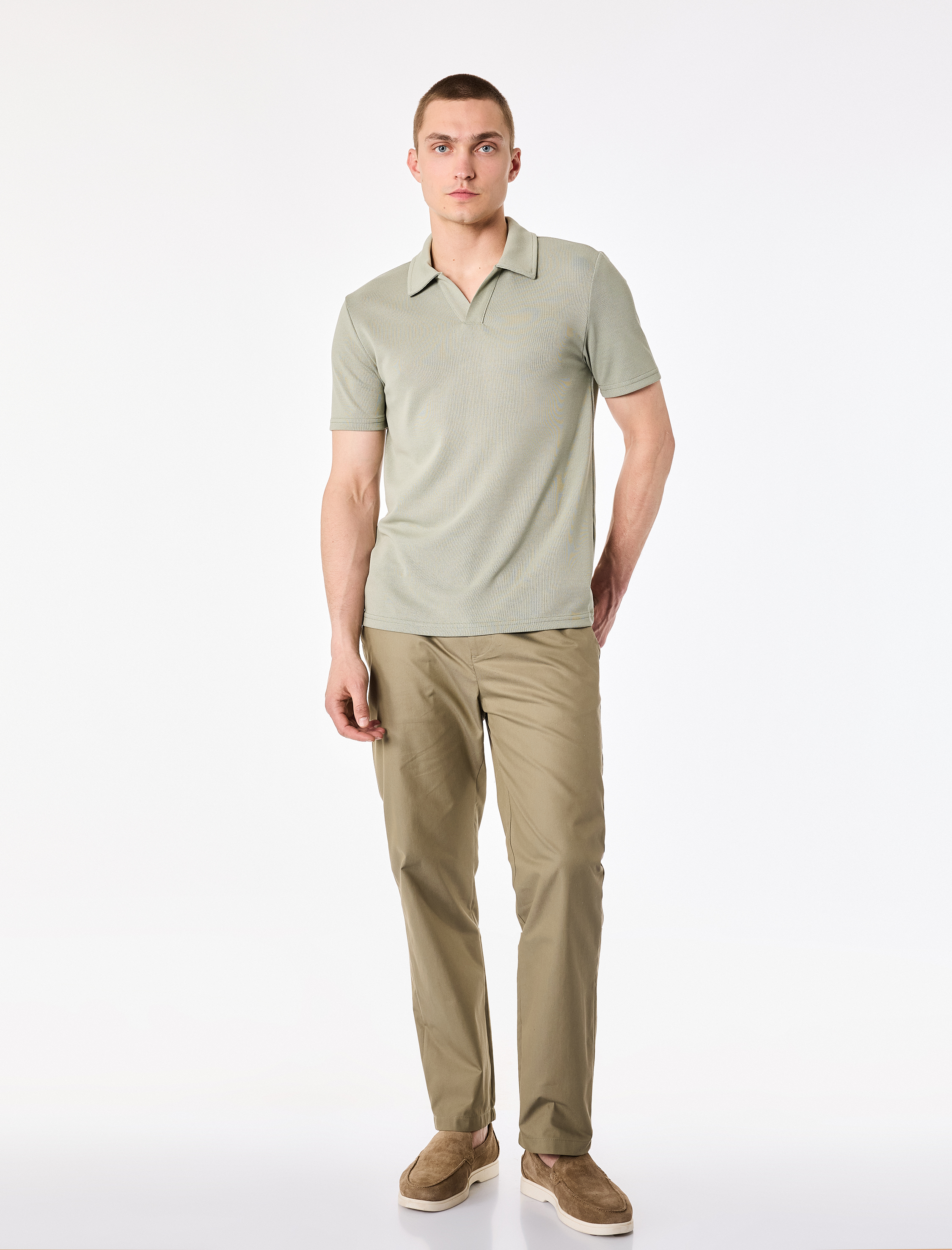   Viskon Karışımlı Kısa Kollu Regular Fit Polo Yaka Tişört