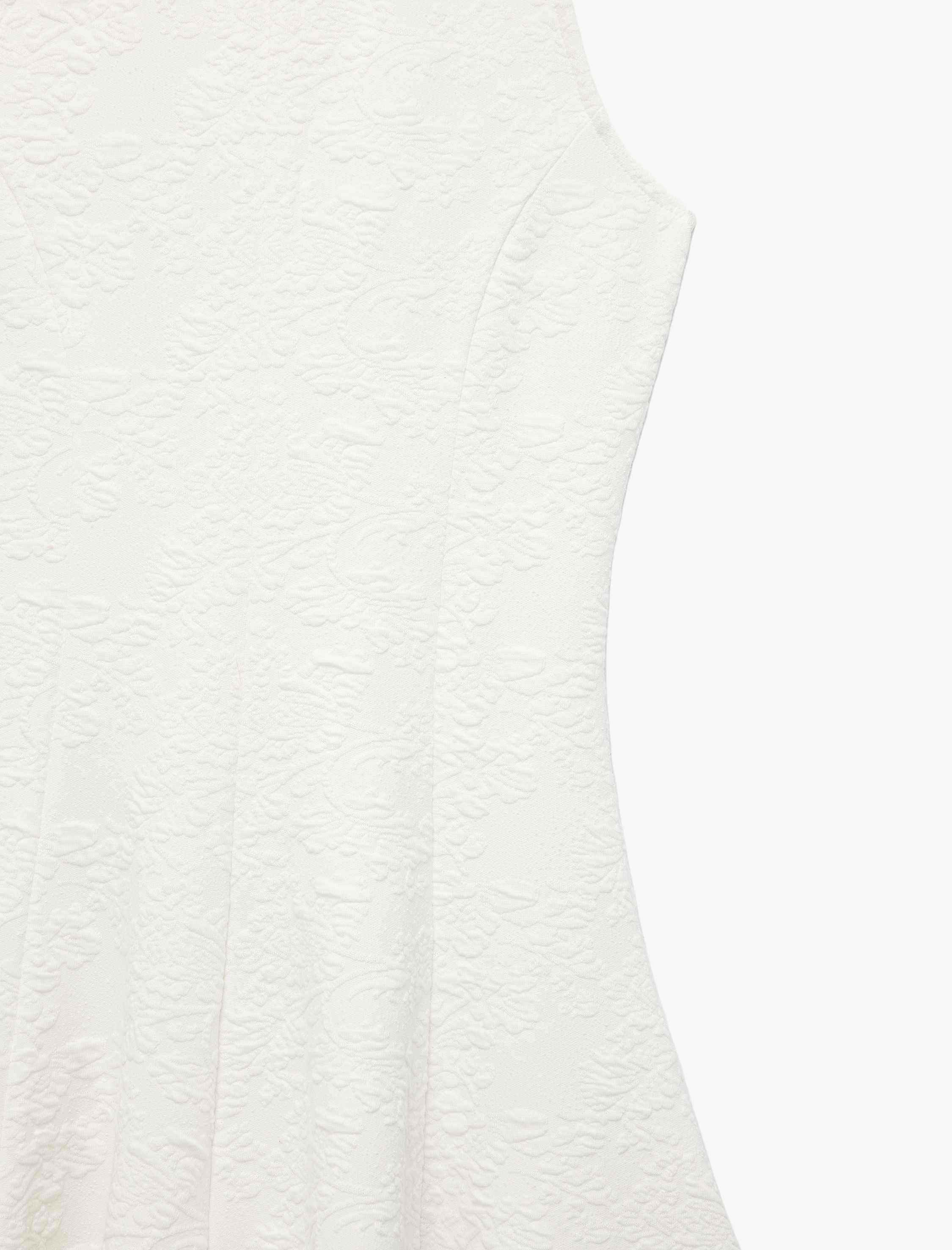   Slim Fit Floral Dokulu Kolsuz Mini Kloş Elbise