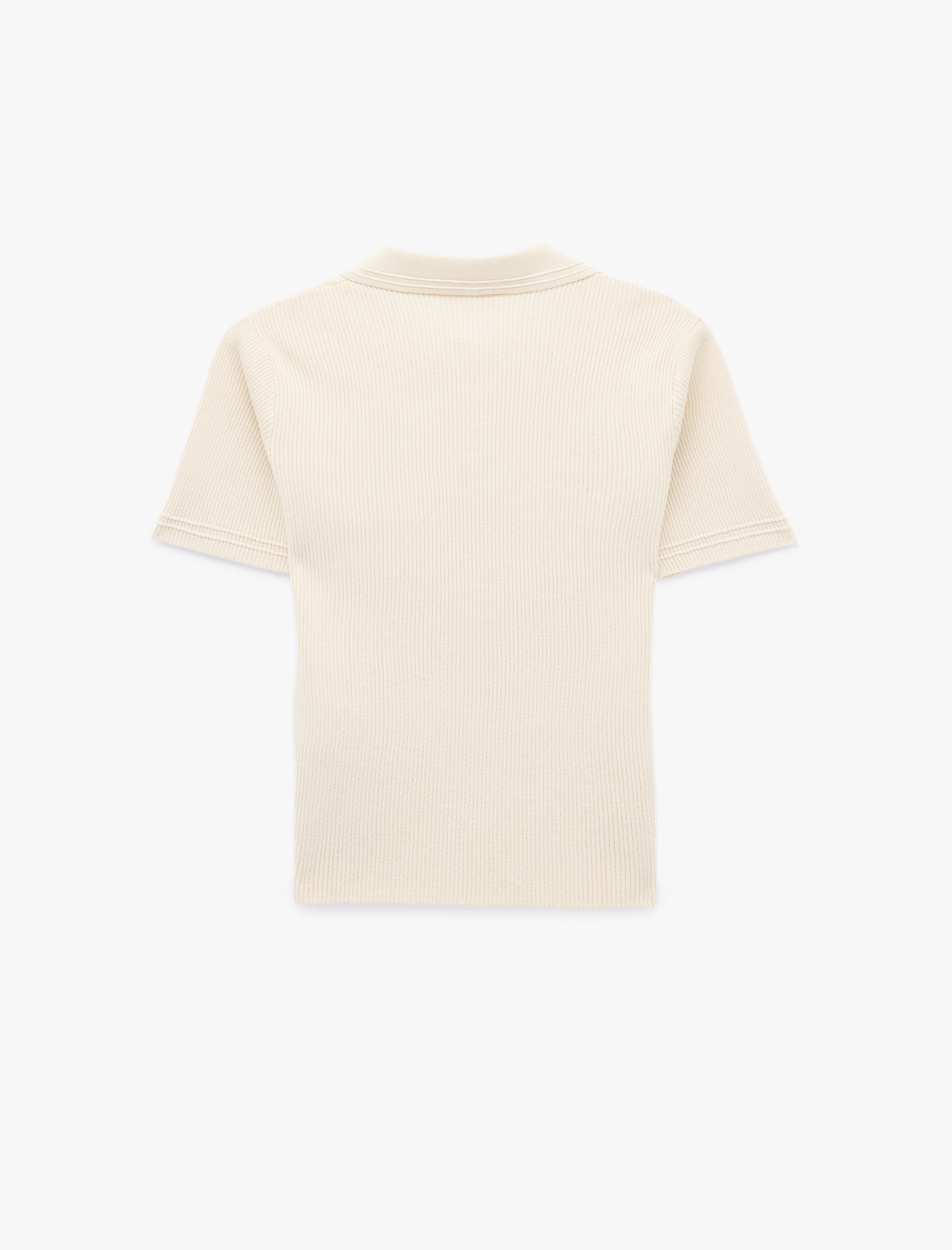   Slim Fit Yarım Düğme Detaylı Kısa Kollu Polo Yaka Triko Kazak