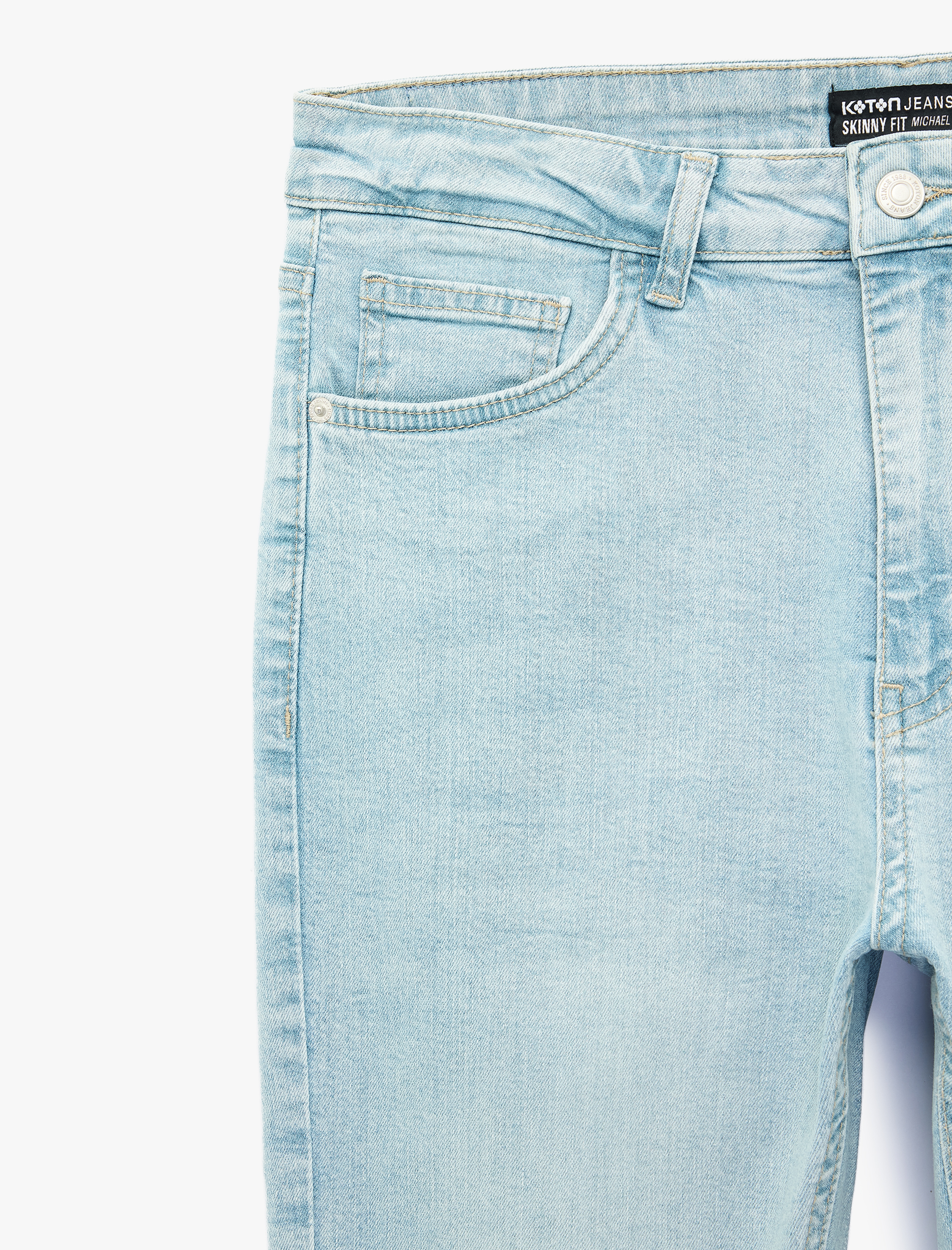   Normal Bel Cepli Pamuklu Skinny Jean Pantolon - Michael Jean