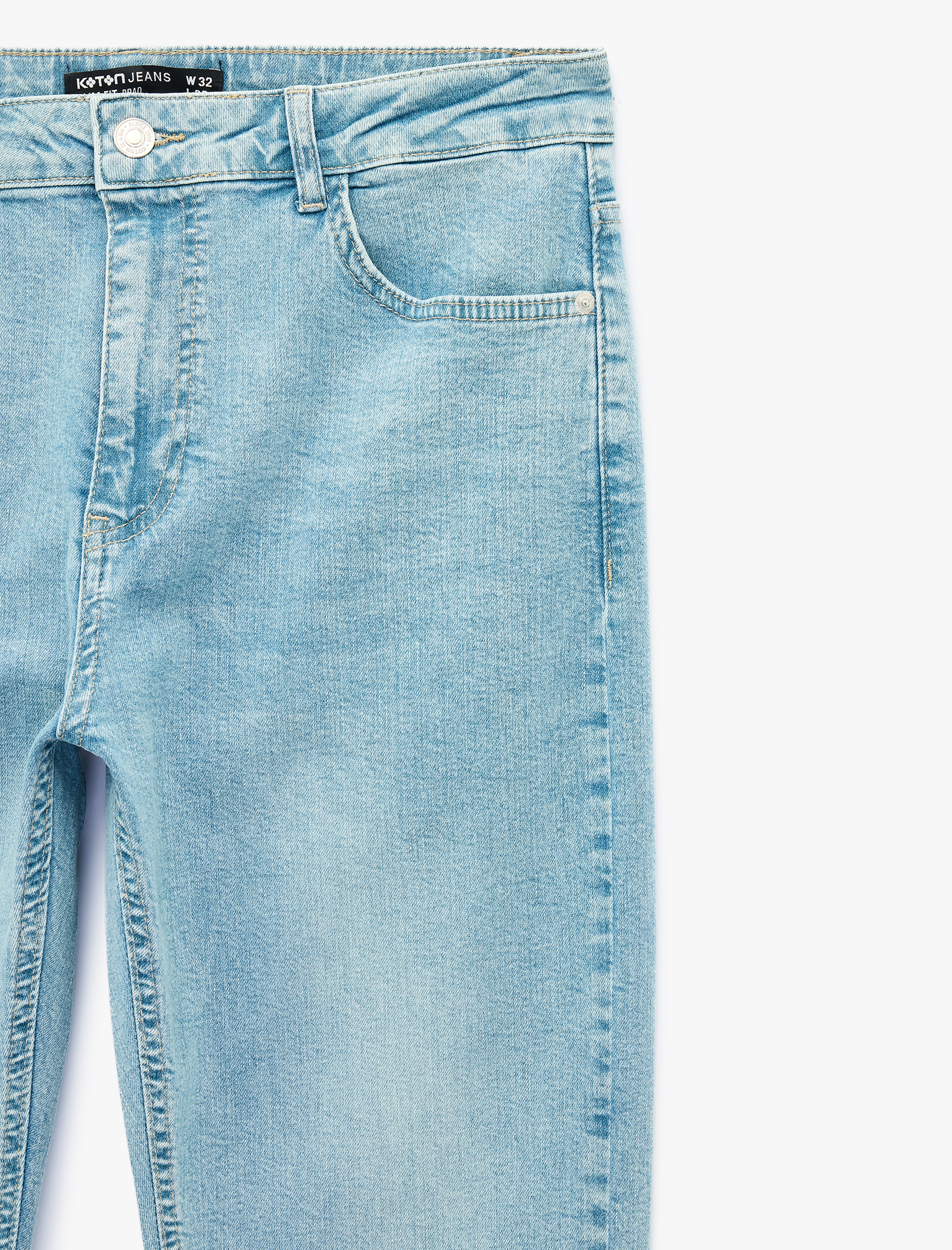   Normal Bel Cepli Pamuklu Slim Fit Jean Pantolon - Brad Jean