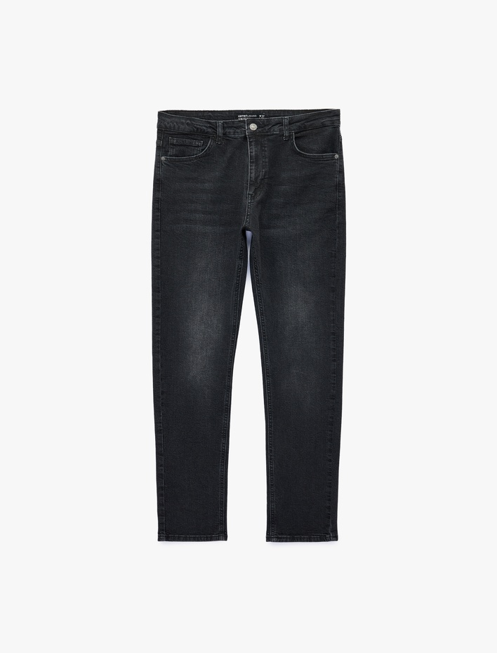  Pamuklu Normal Bel Cepli Slim Fit Jean Pantolon - Brad Jean
