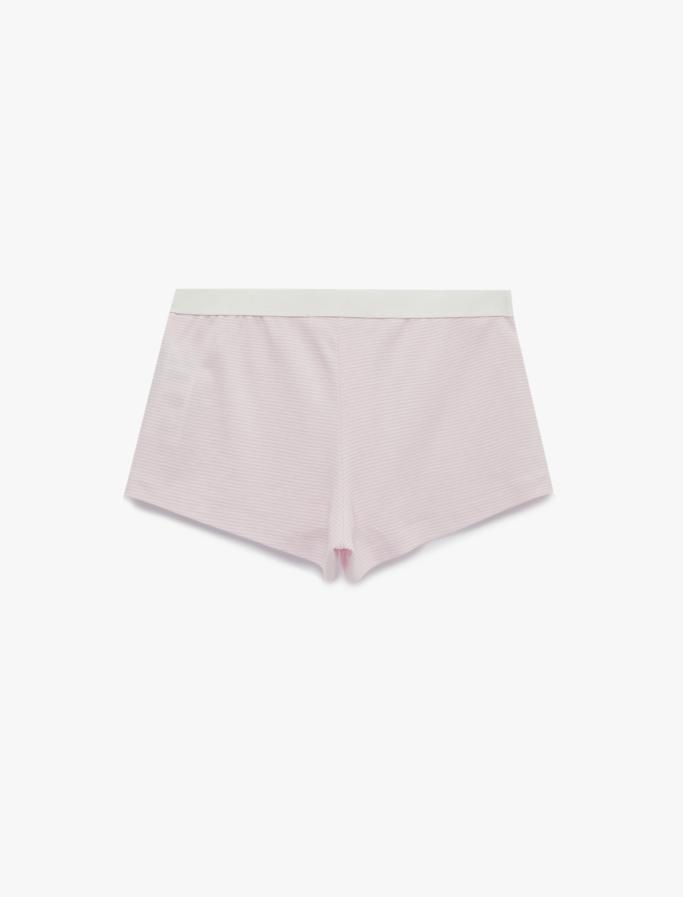   Beli Lastikli Düğme Detaylı Rahat Kesim Pamuklu Şort Pijama Altı