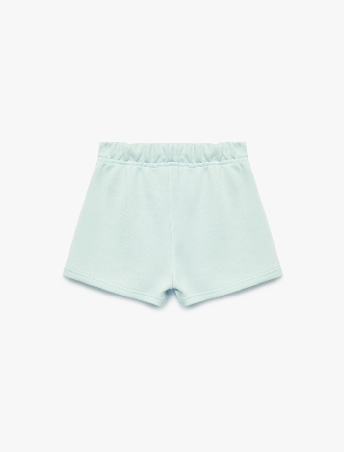 Kız Çocuk Beli Lastikli Pamuk Karışımlı Basic Şort