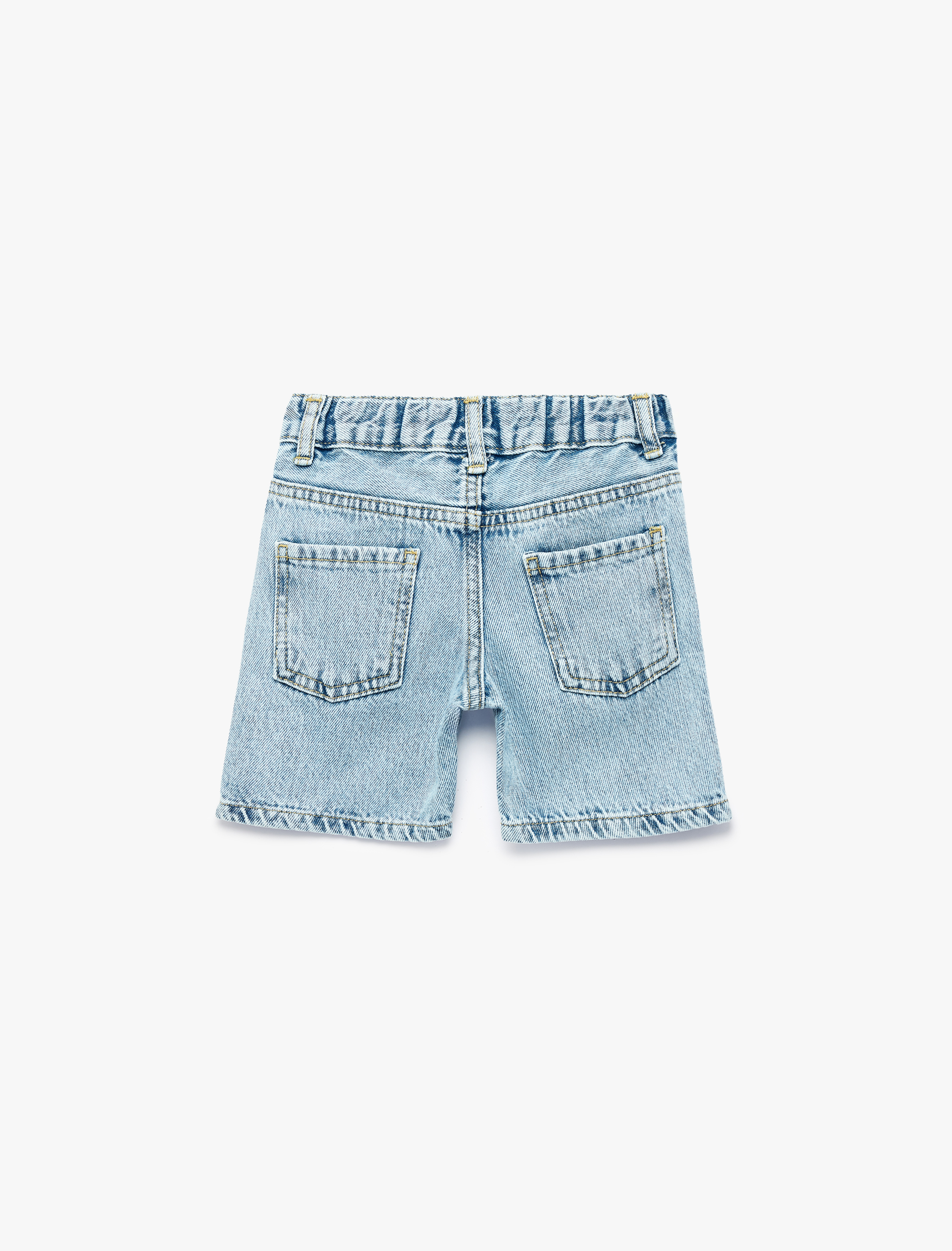  Erkek Bebek Pamuklu Düğmeli Cepli Denim Şort