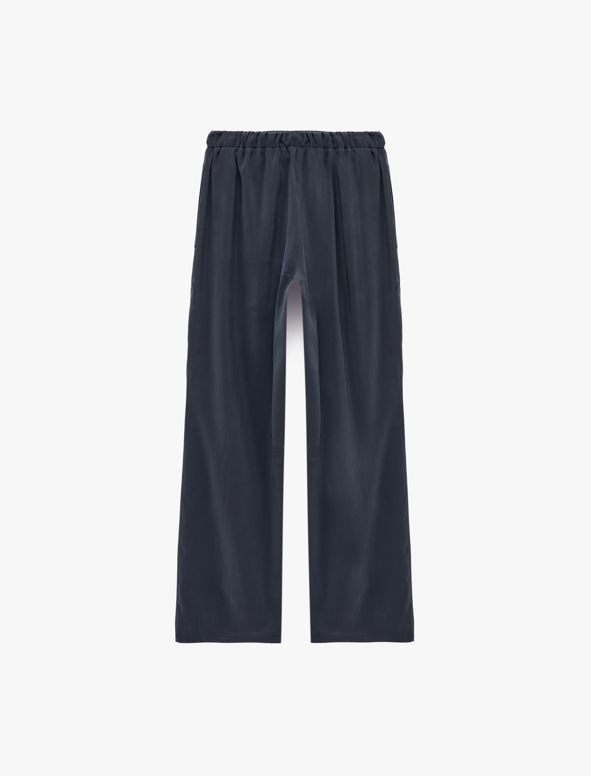   Viskon Cupro Kumaş Beli Lastikli Bağcıklı Cepli Geniş Paça Pantolon