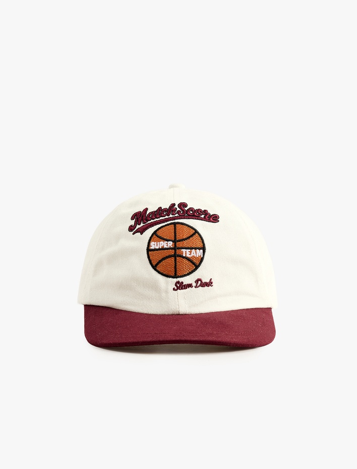 Erkek Çocuk Pamuklu Basketbol Temalı Nakışlı Kep Şapka