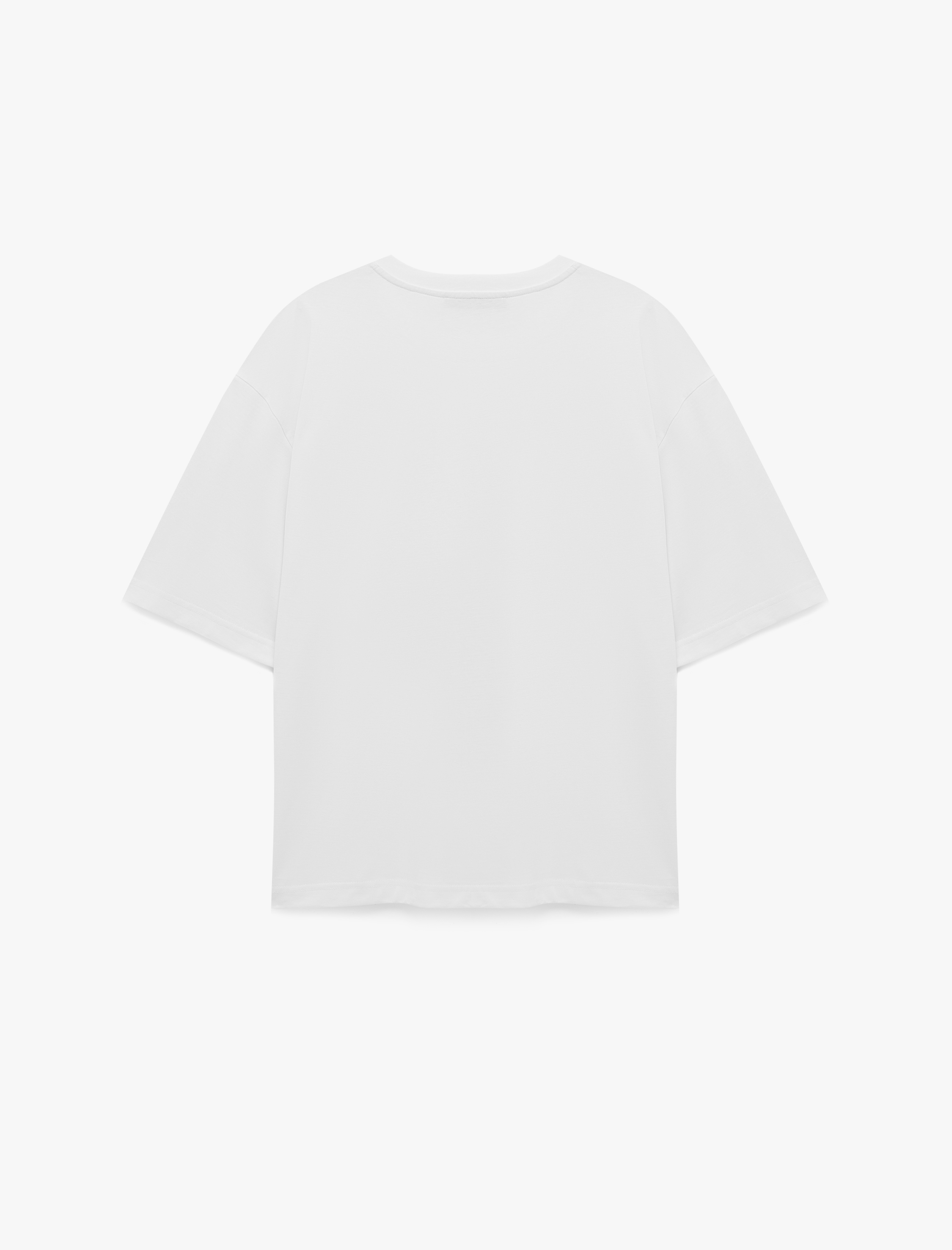   Pamuklu 3/4 Kollu Bisiklet Yaka Oversize Tişört