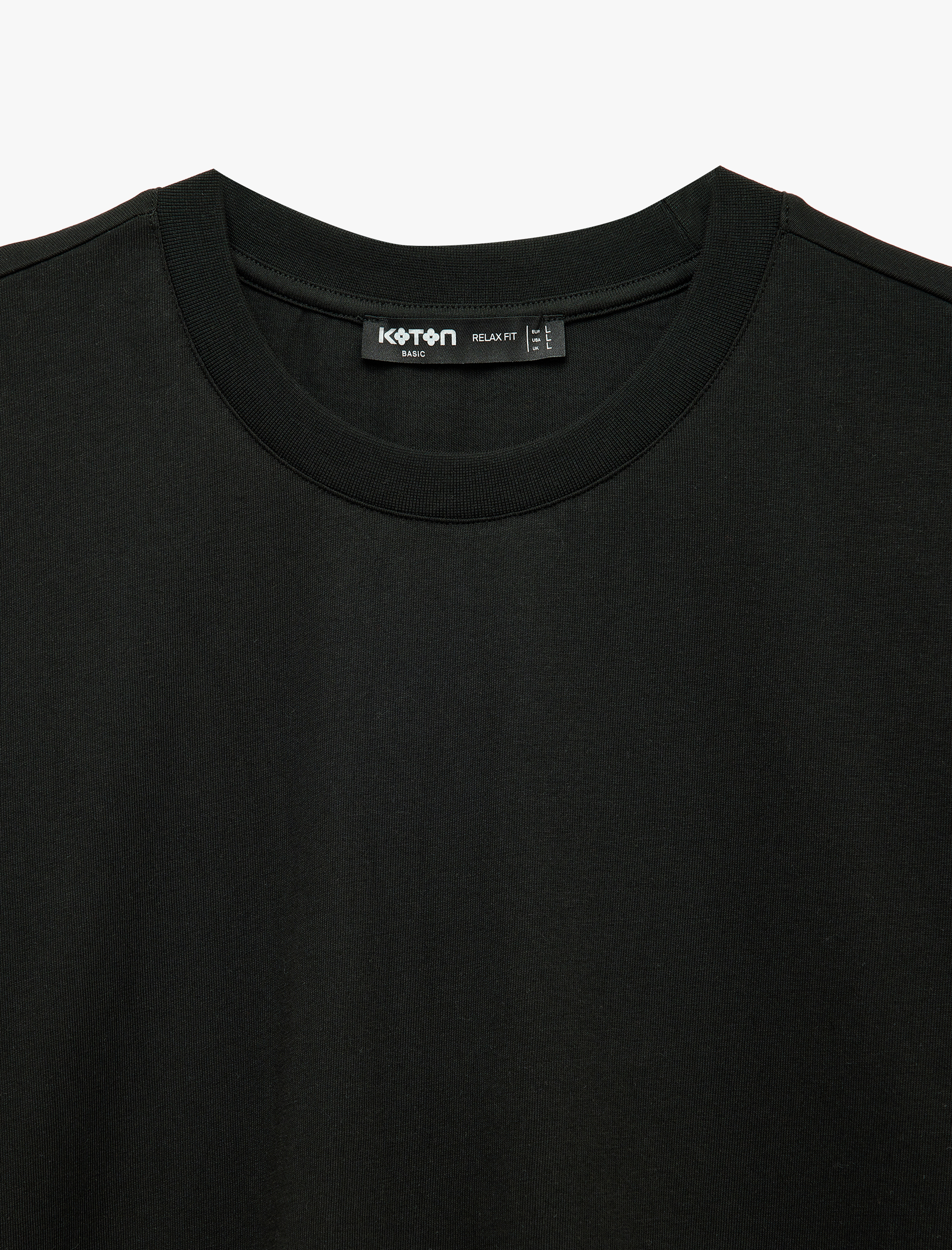   Pamuklu 3/4 Kollu Bisiklet Yaka Oversize Tişört