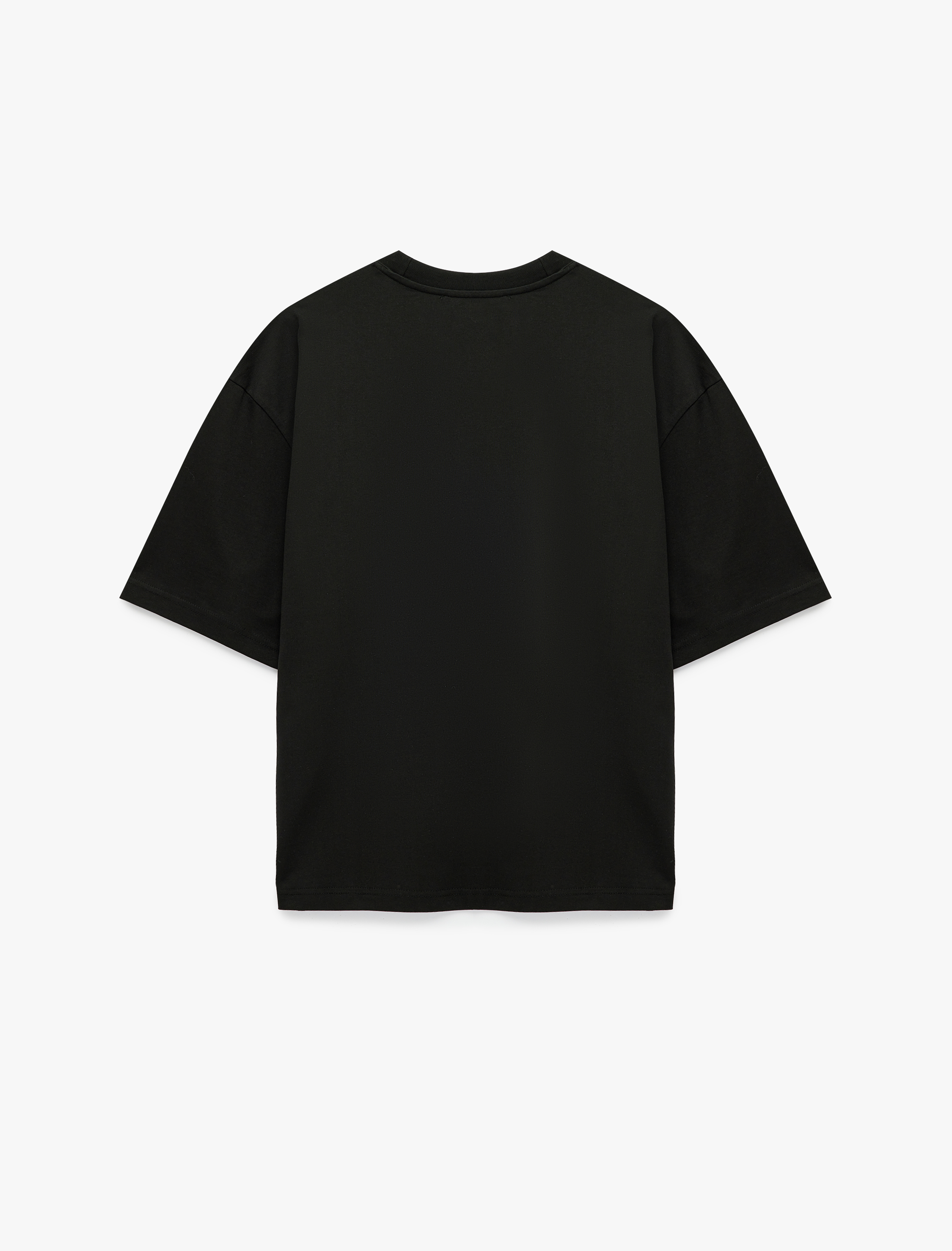   Pamuklu 3/4 Kollu Bisiklet Yaka Oversize Tişört