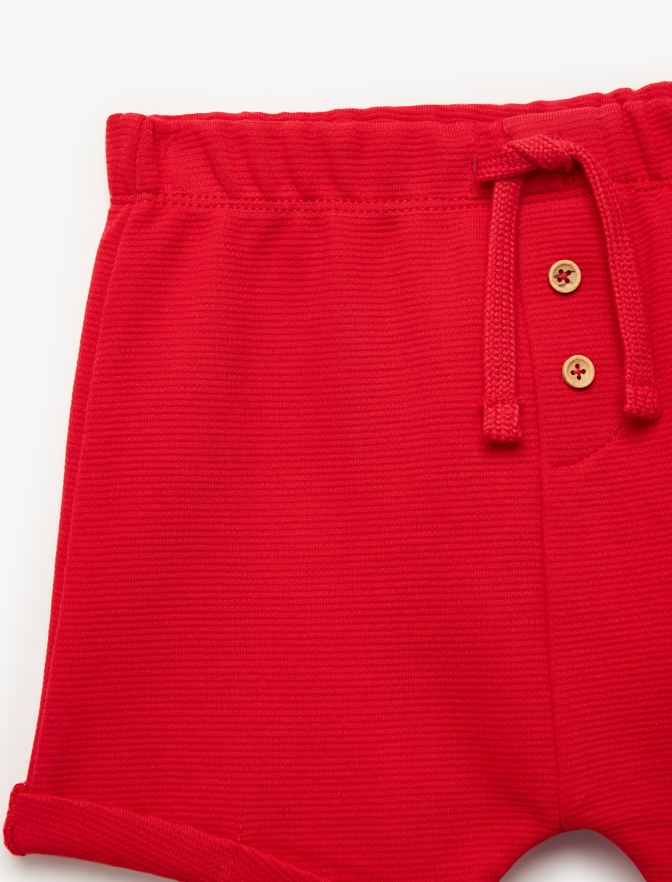  Erkek Bebek Beli Lastikli Düğme Detaylı Pamuklu Şort