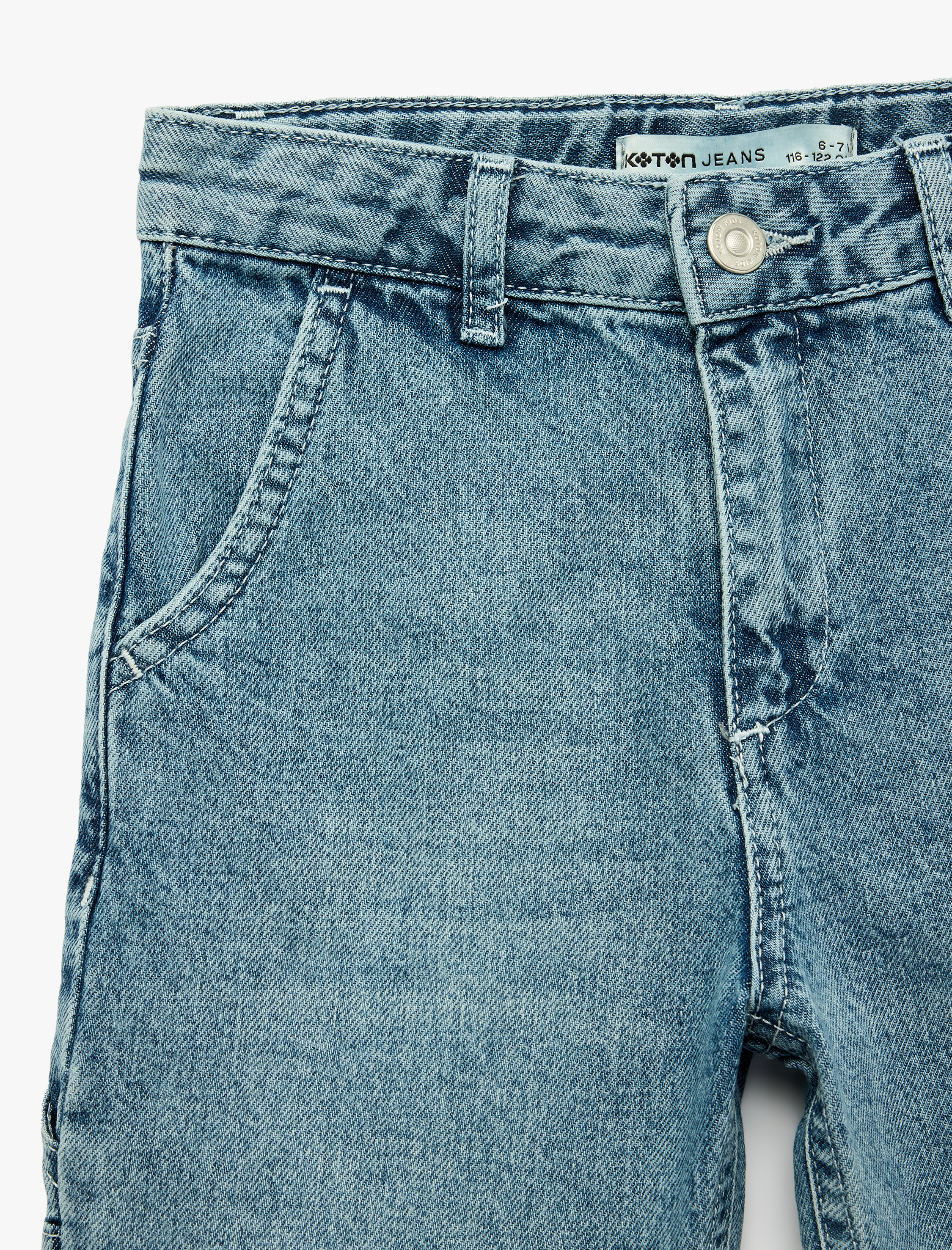  Erkek Çocuk Pamuklu Cep Detaylı Denim Şort