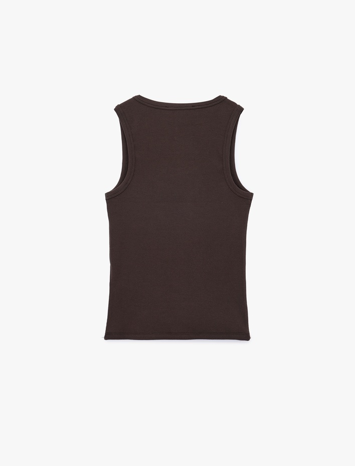  Pamuklu Kaşkorse Slim Fit U Yaka Fitilli Atlet
