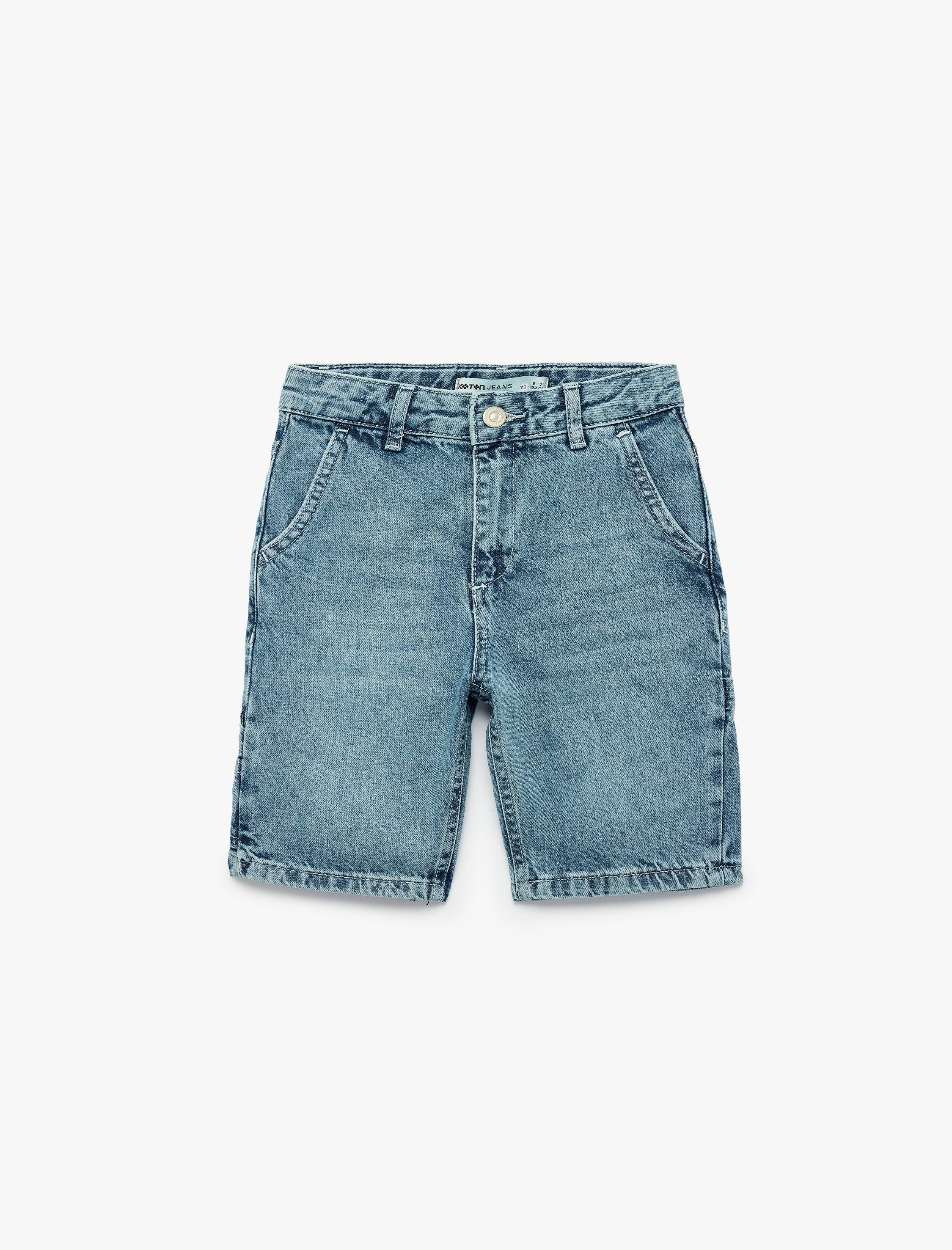  Erkek Çocuk Pamuklu Cep Detaylı Denim Şort