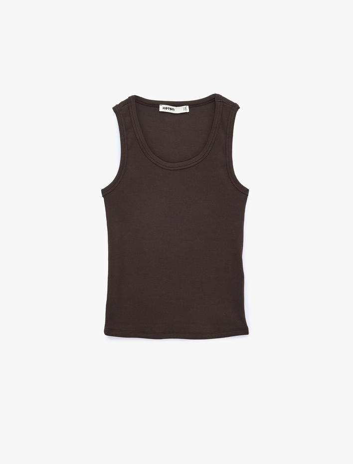  Pamuklu Kaşkorse Slim Fit U Yaka Fitilli Atlet