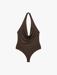Sırt Dekolteli Degaje Yaka Bodysuit