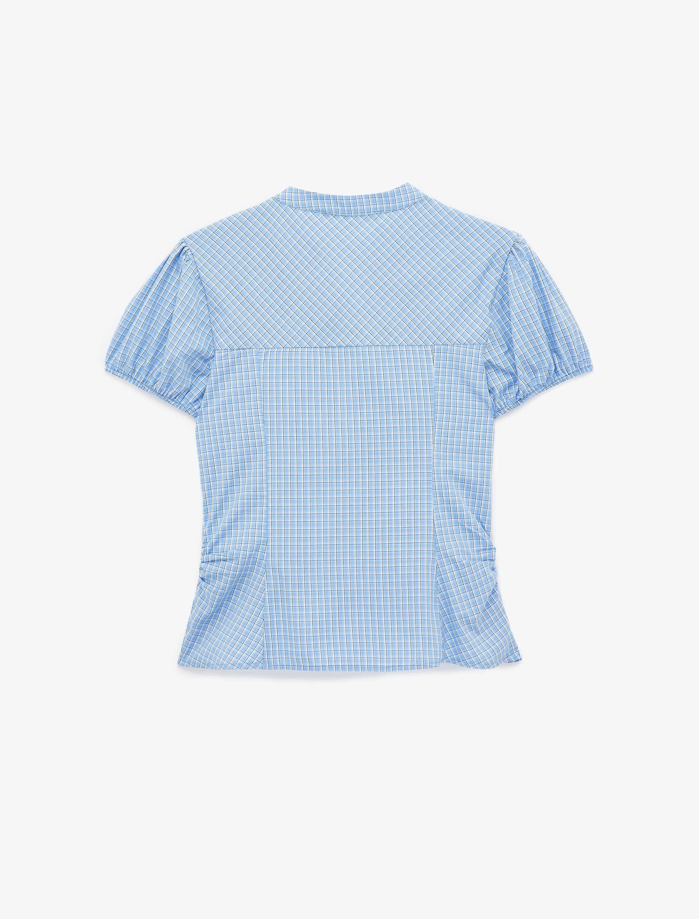   Pamuklu Slim Fit Poplin Balon Kollu V Yaka Gömlek