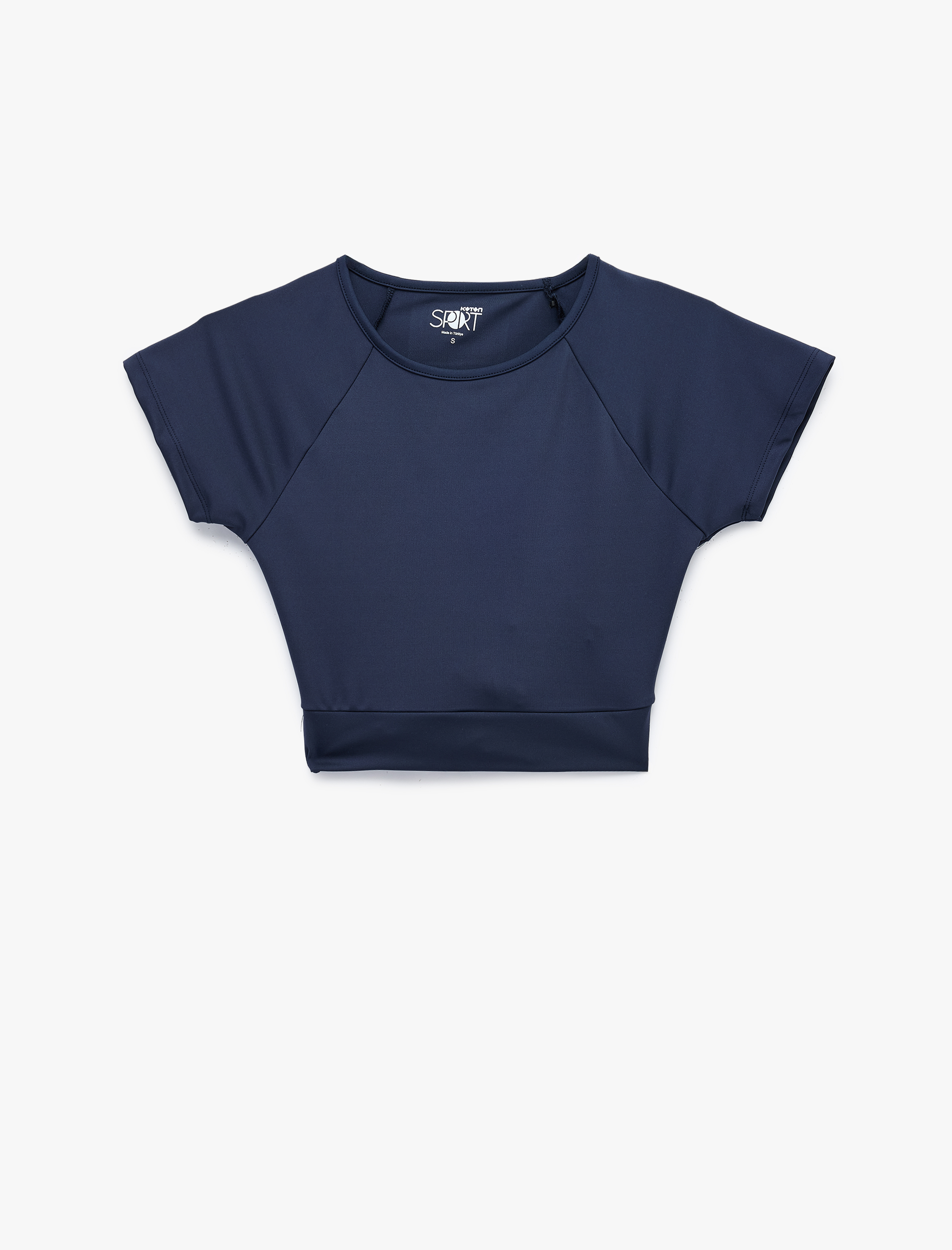  Slim Fit Bağlama Detaylı Crop Spor Tişört