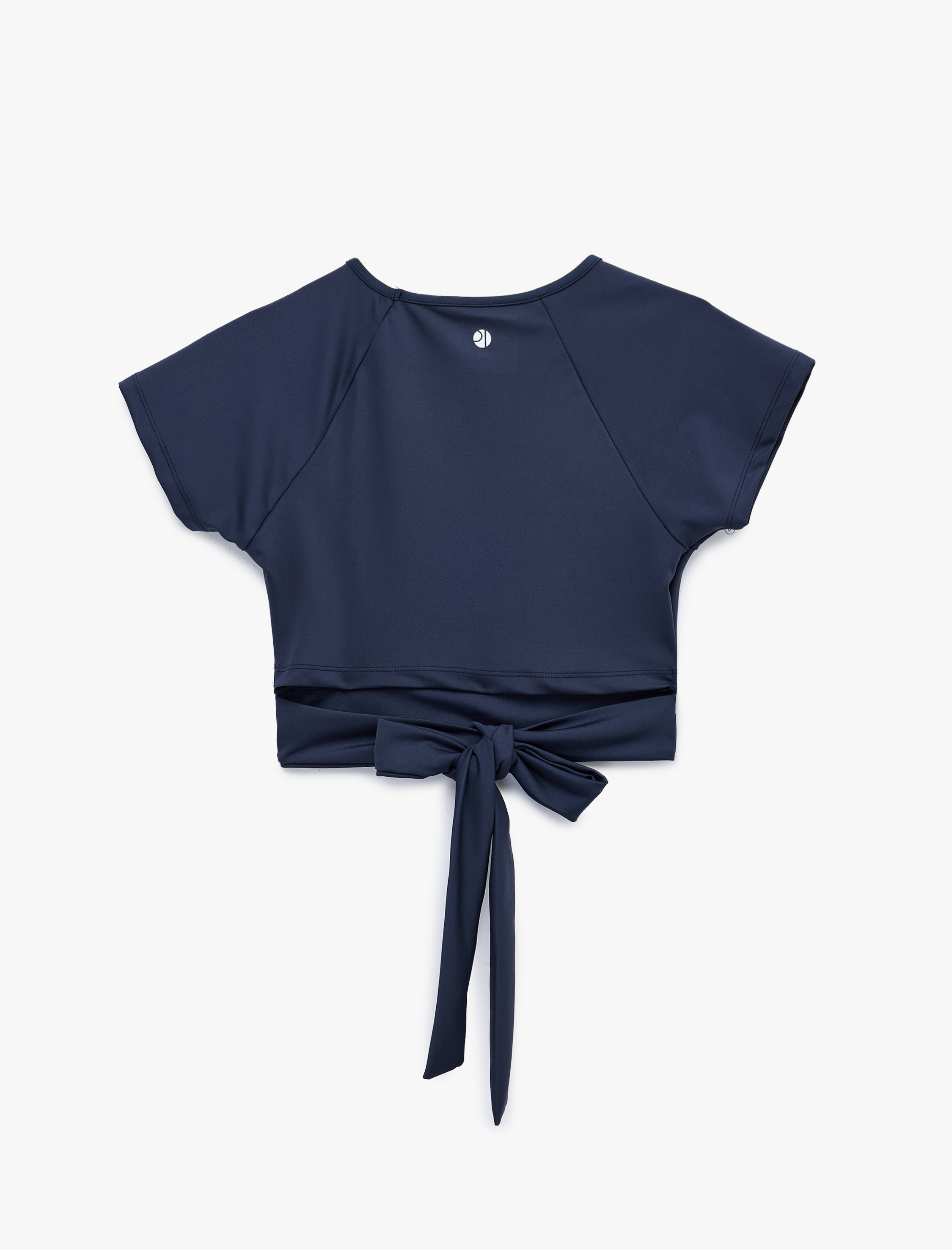   Slim Fit Bağlama Detaylı Crop Spor Tişört